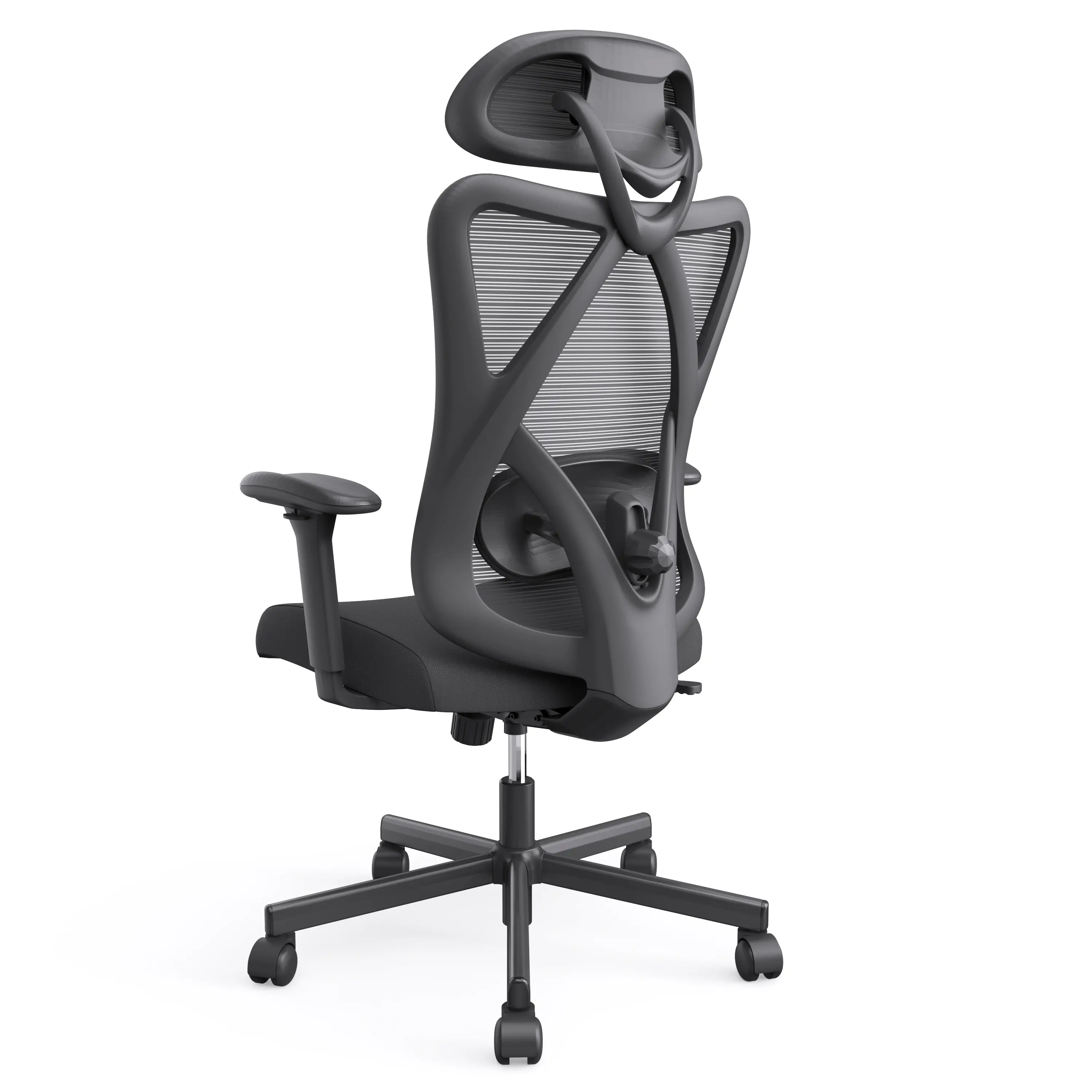 IDF-6031-BK Domie Metal and Mesh Black Adjustable Office Chair-5