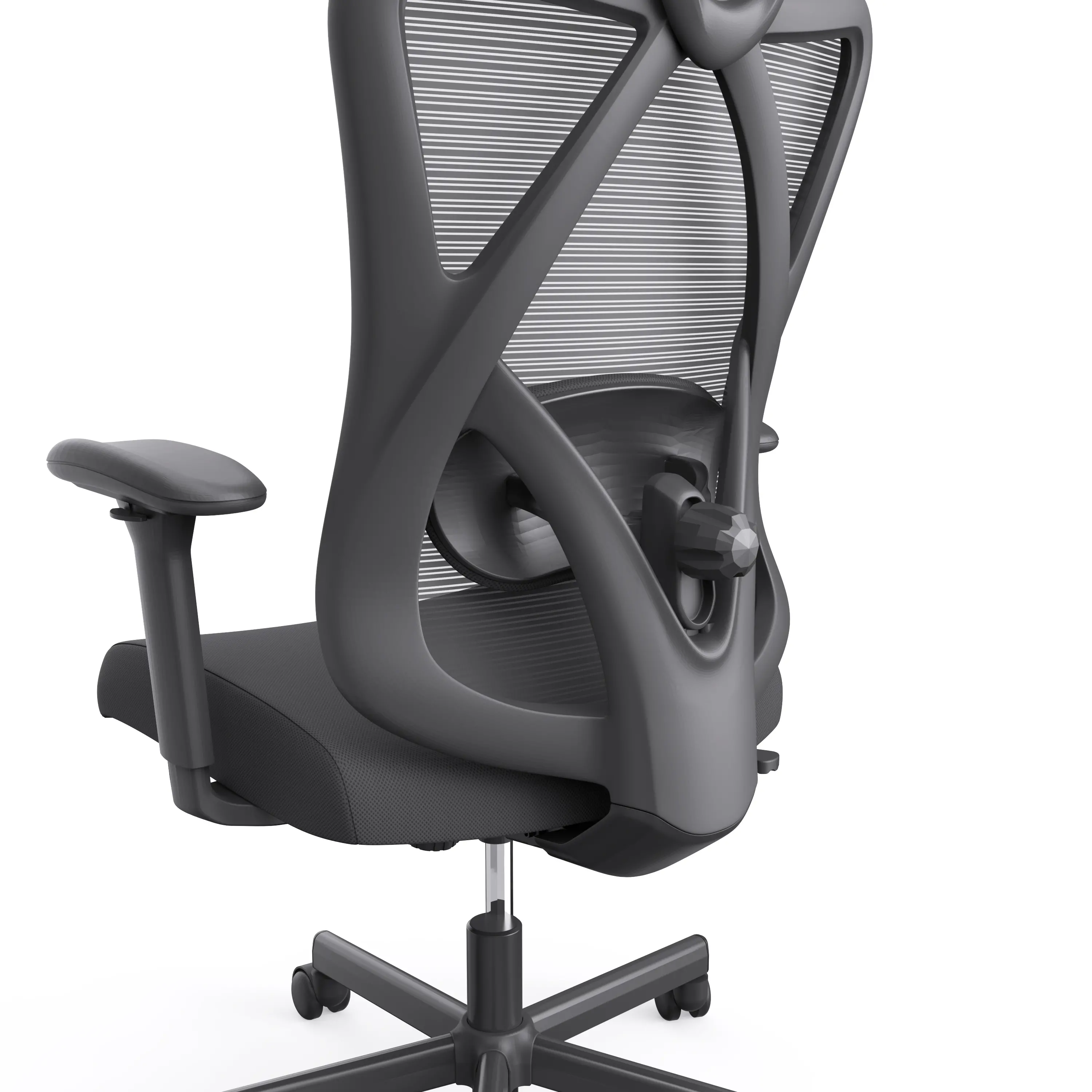 IDF-6031-BK Domie Metal and Mesh Black Adjustable Office Chair-8