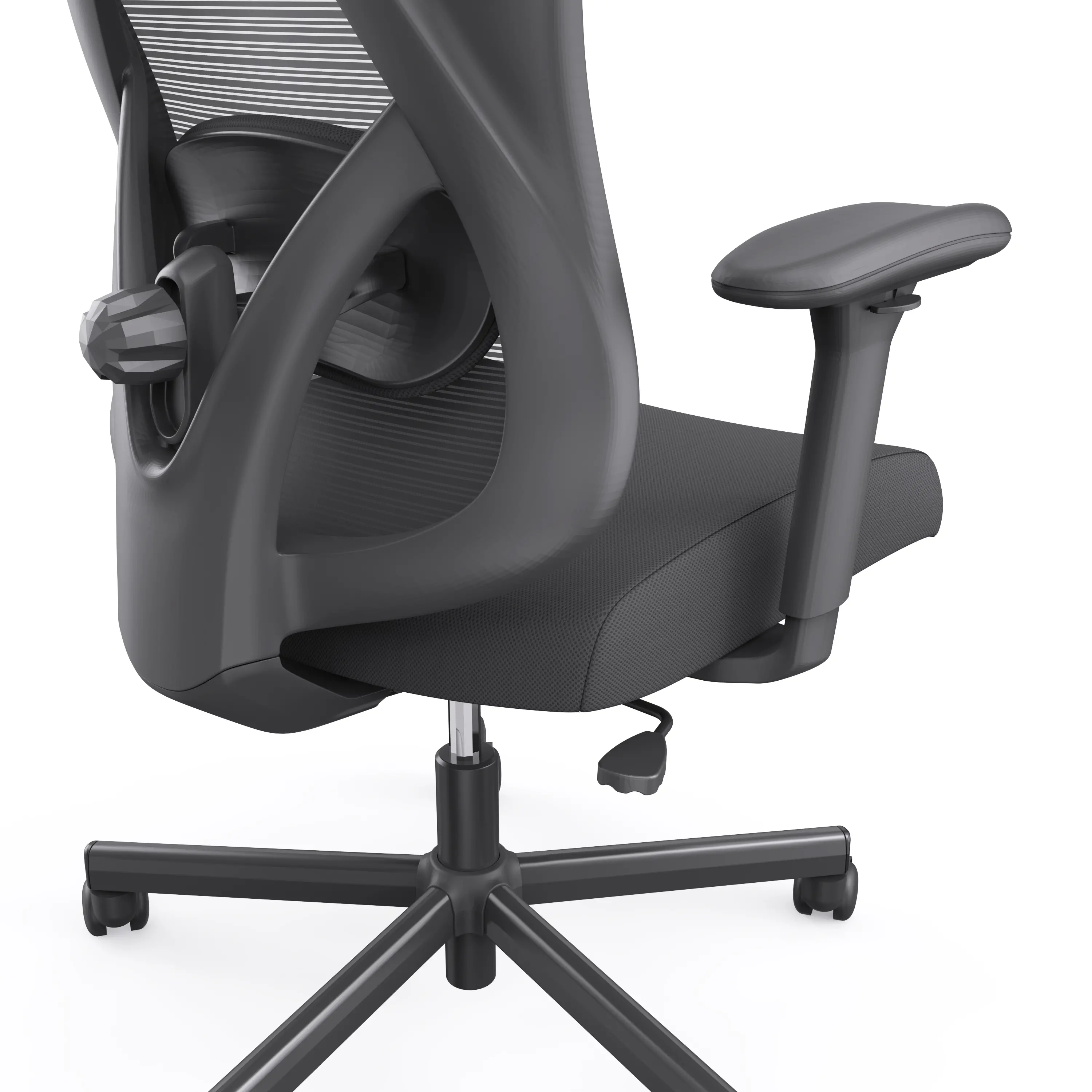 IDF-6031-BK Domie Metal and Mesh Black Adjustable Office Chair-9
