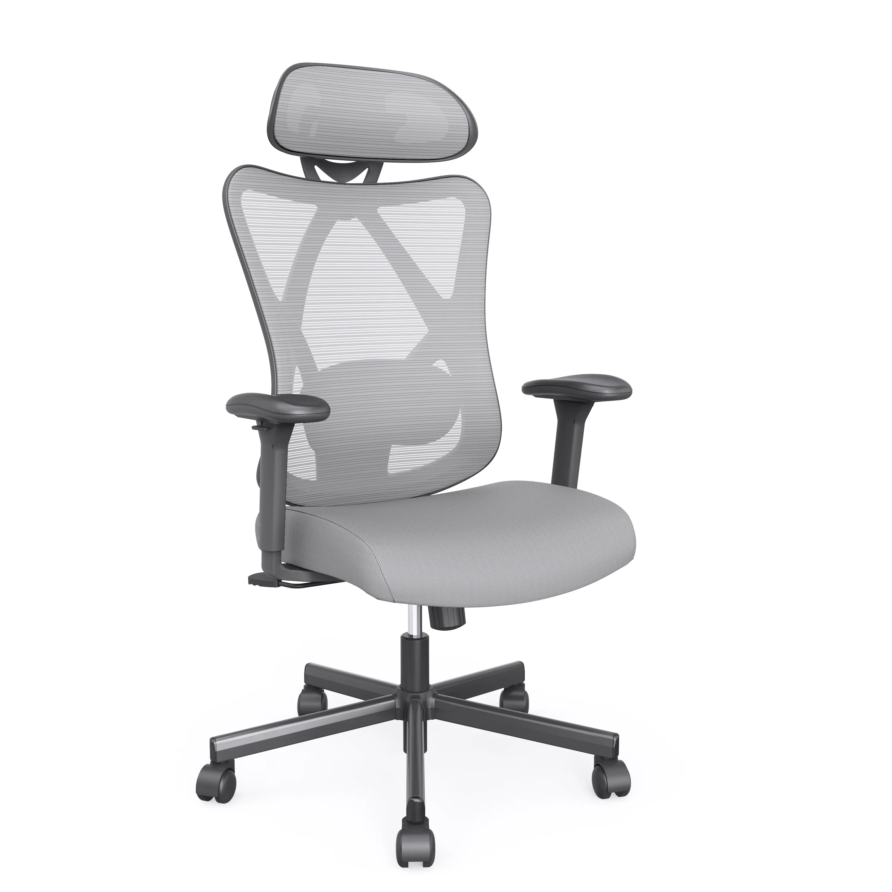 IDF-6031-GY Domie Metal and Mesh Gray Adjustable Office Chair-1