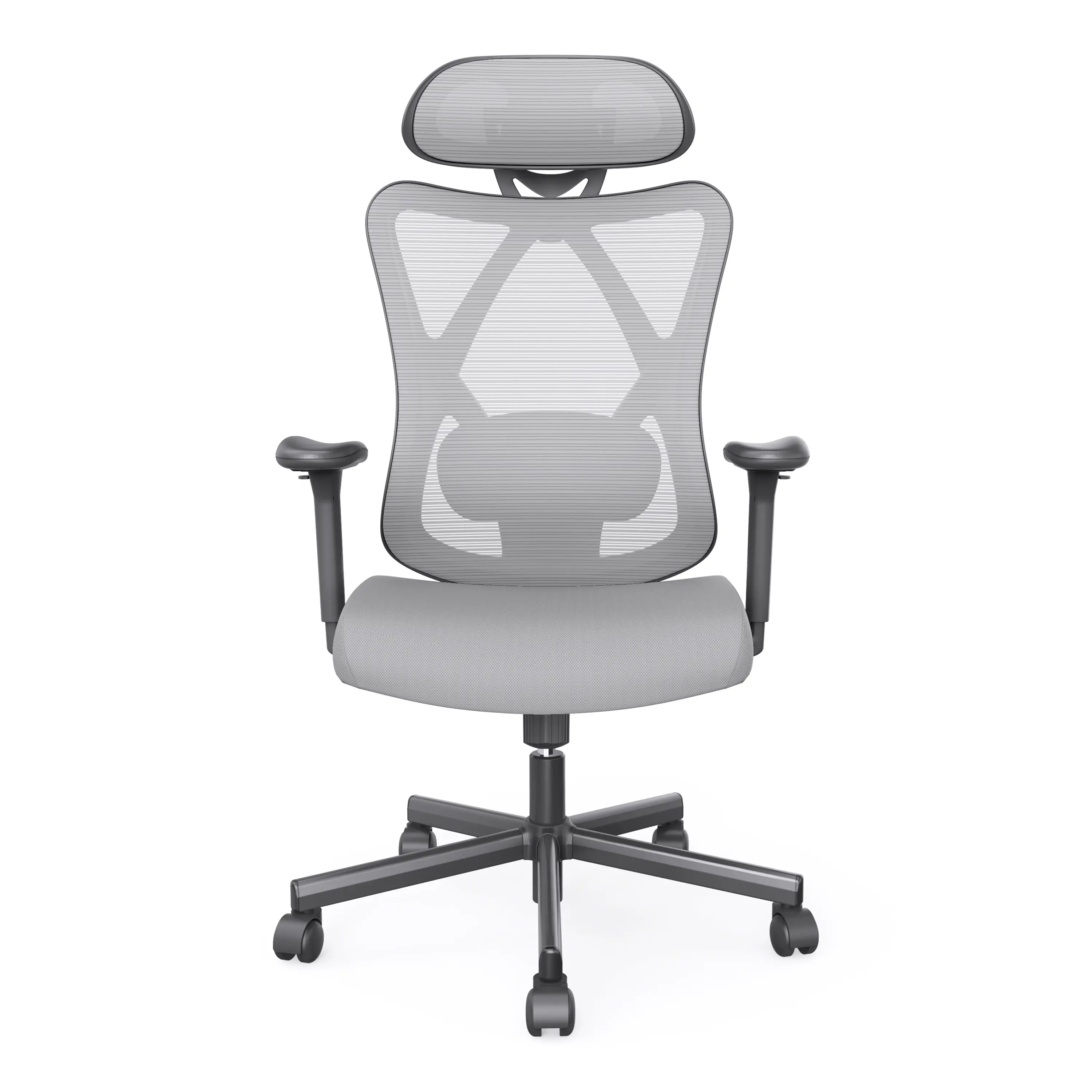 IDF-6031-GY Domie Metal and Mesh Gray Adjustable Office Chair-5