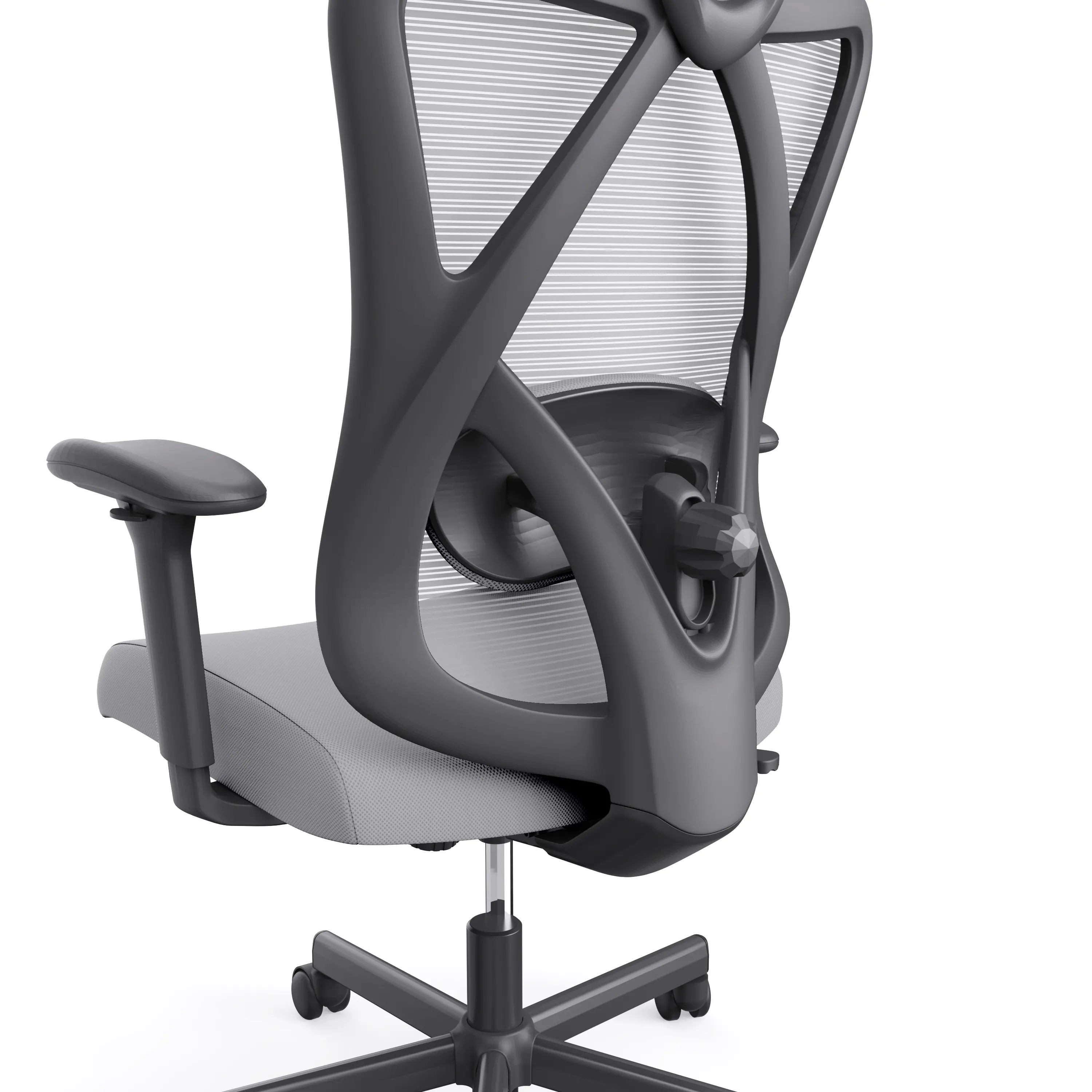IDF-6031-GY Domie Metal and Mesh Gray Adjustable Office Chair-9