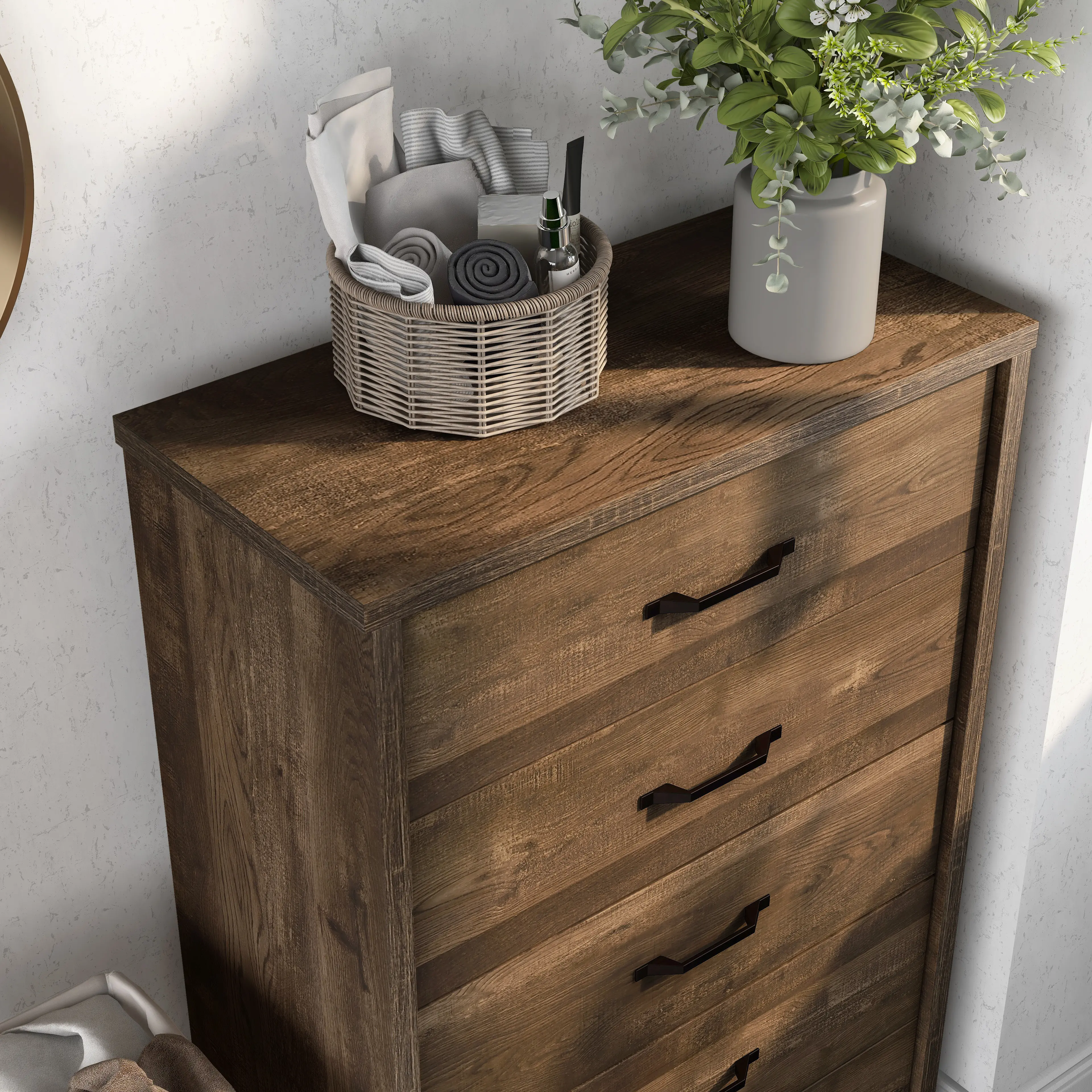 IDF-7124WN-C Kodo Walnut Brown Chest of Drawers-3