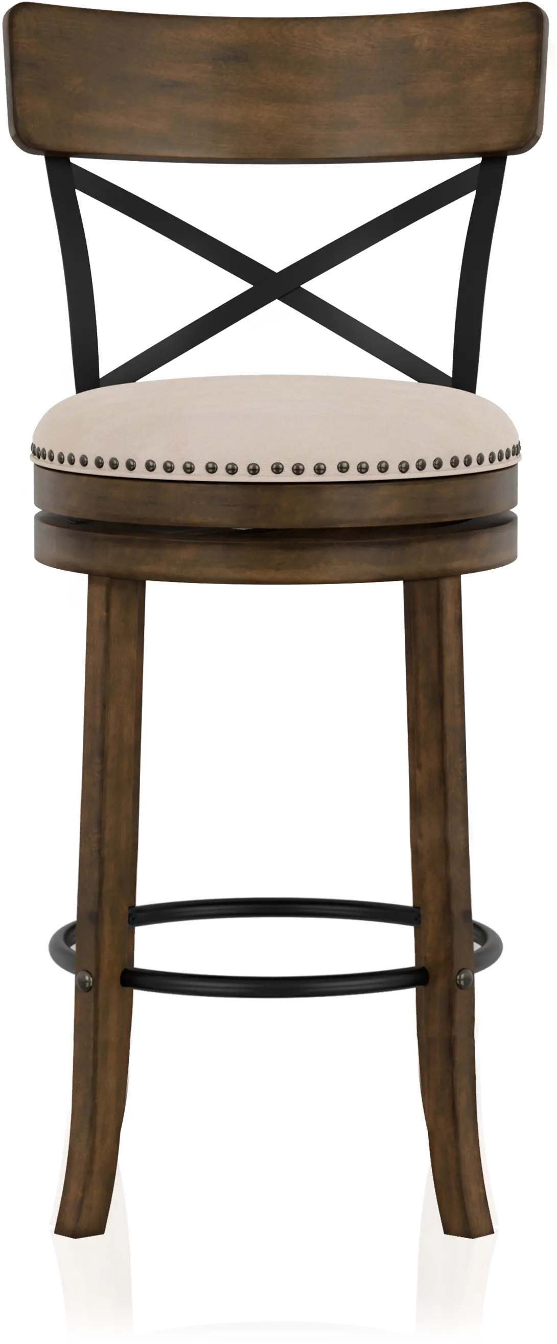 IDF-BR1855A-29 Shae Oak Brown Swivel Bar Stool, Set of 2-1