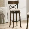 IDF-BR1855A-29 Shae Oak Brown Swivel Bar Stool, Set of 2