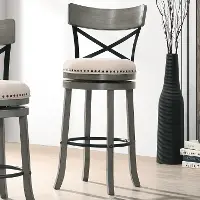 IDF-BR1855LG-29 Shae Oak Gray Swivel Bar Stool, Set of 2