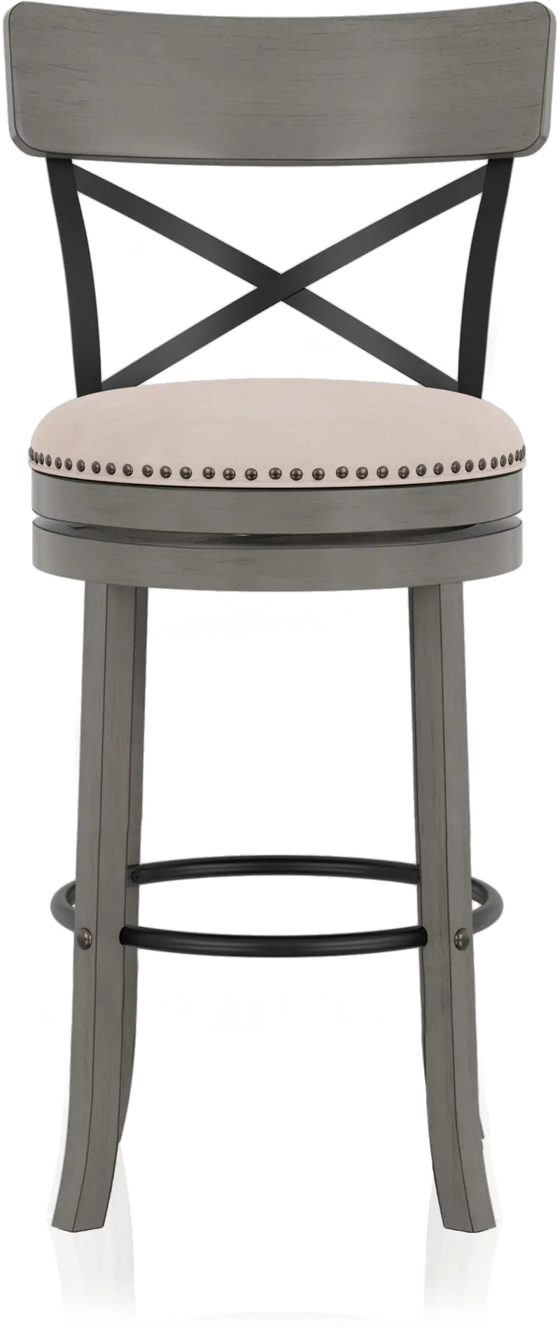 Shae Oak Gray Swivel Bar Stool, Set of 2