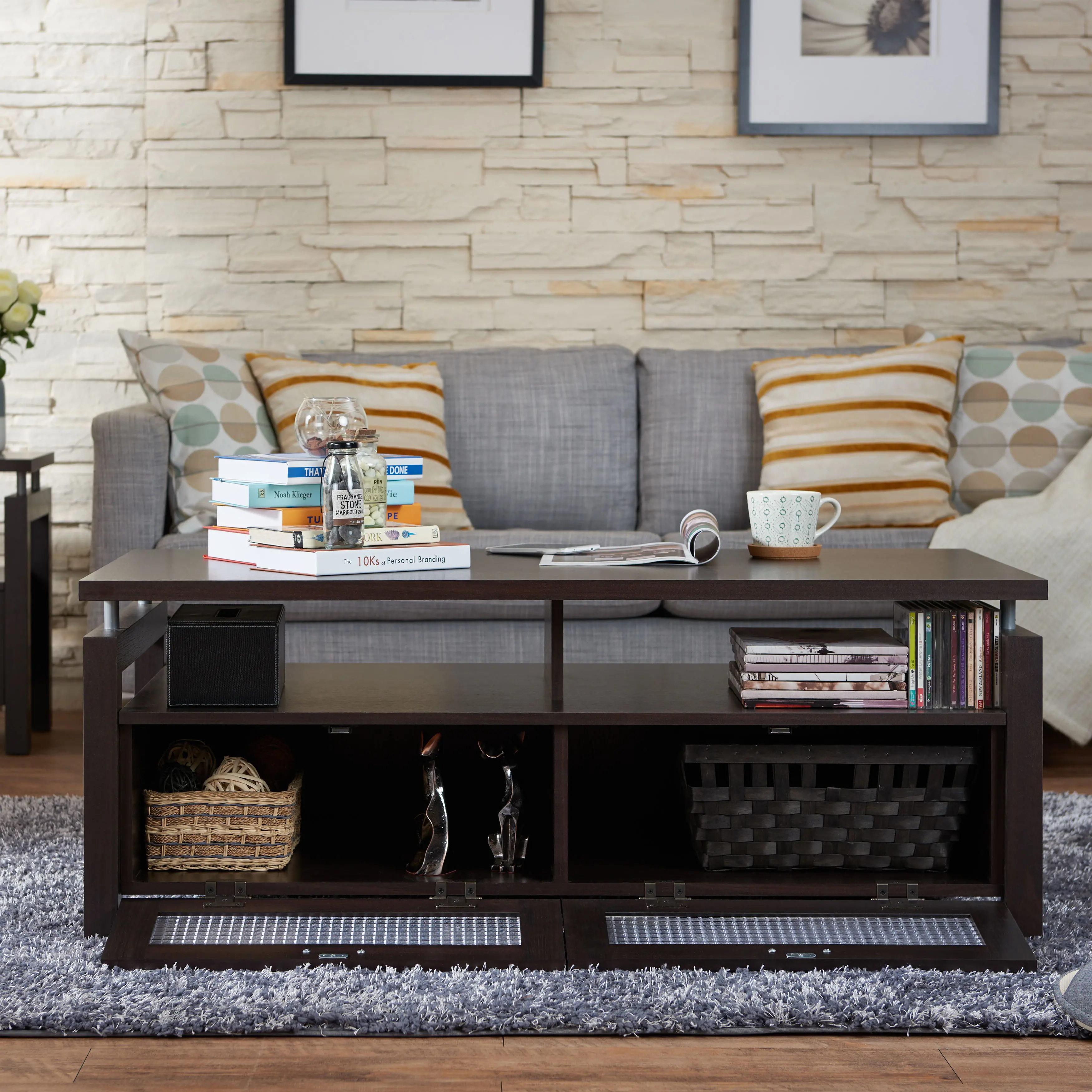 YNJ-1531C5 Tayler Espresso Brown Storage Coffee Table-2