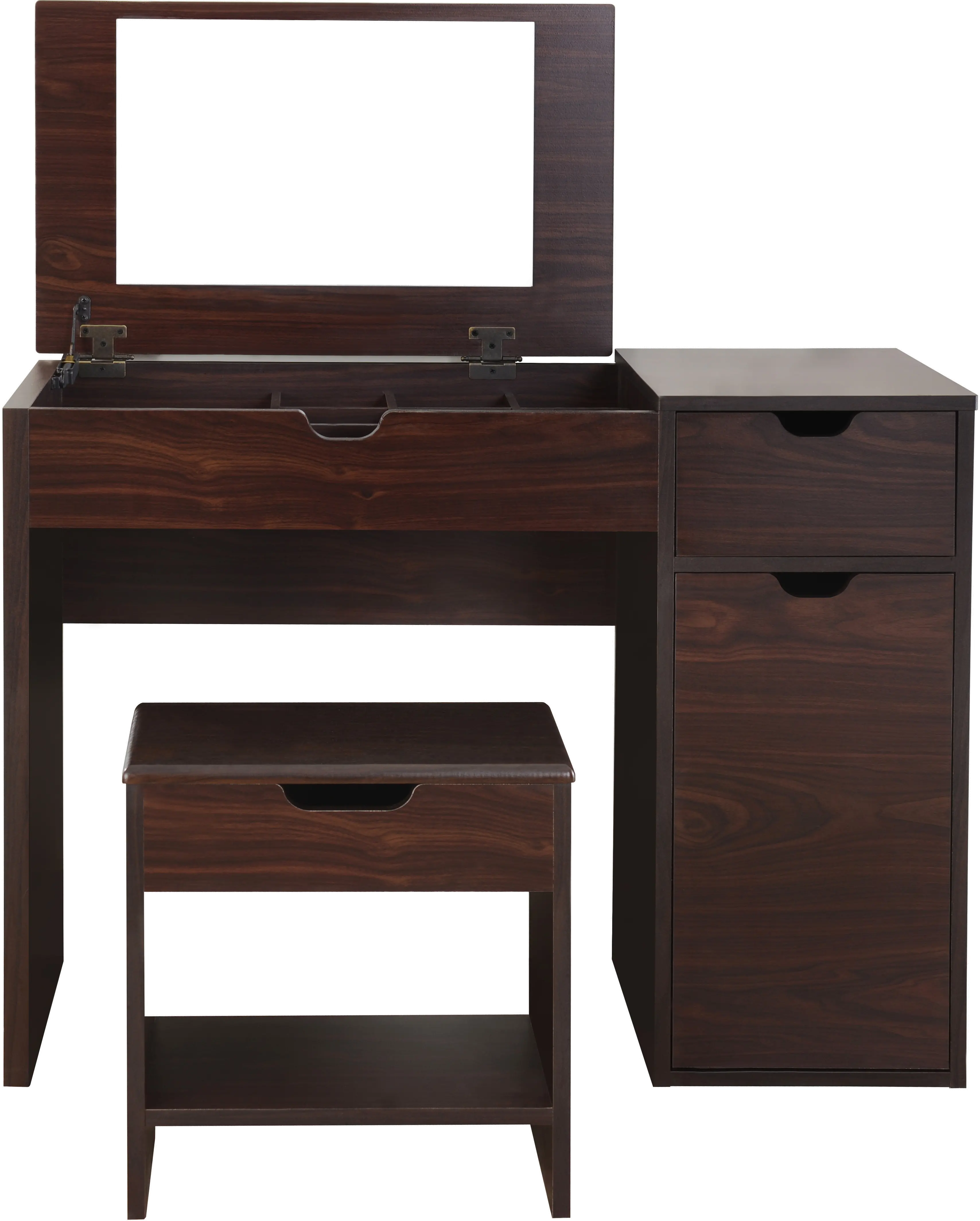 YNJ-317-4 Astro Walnut Brown 2 Piece Vanity Set-1