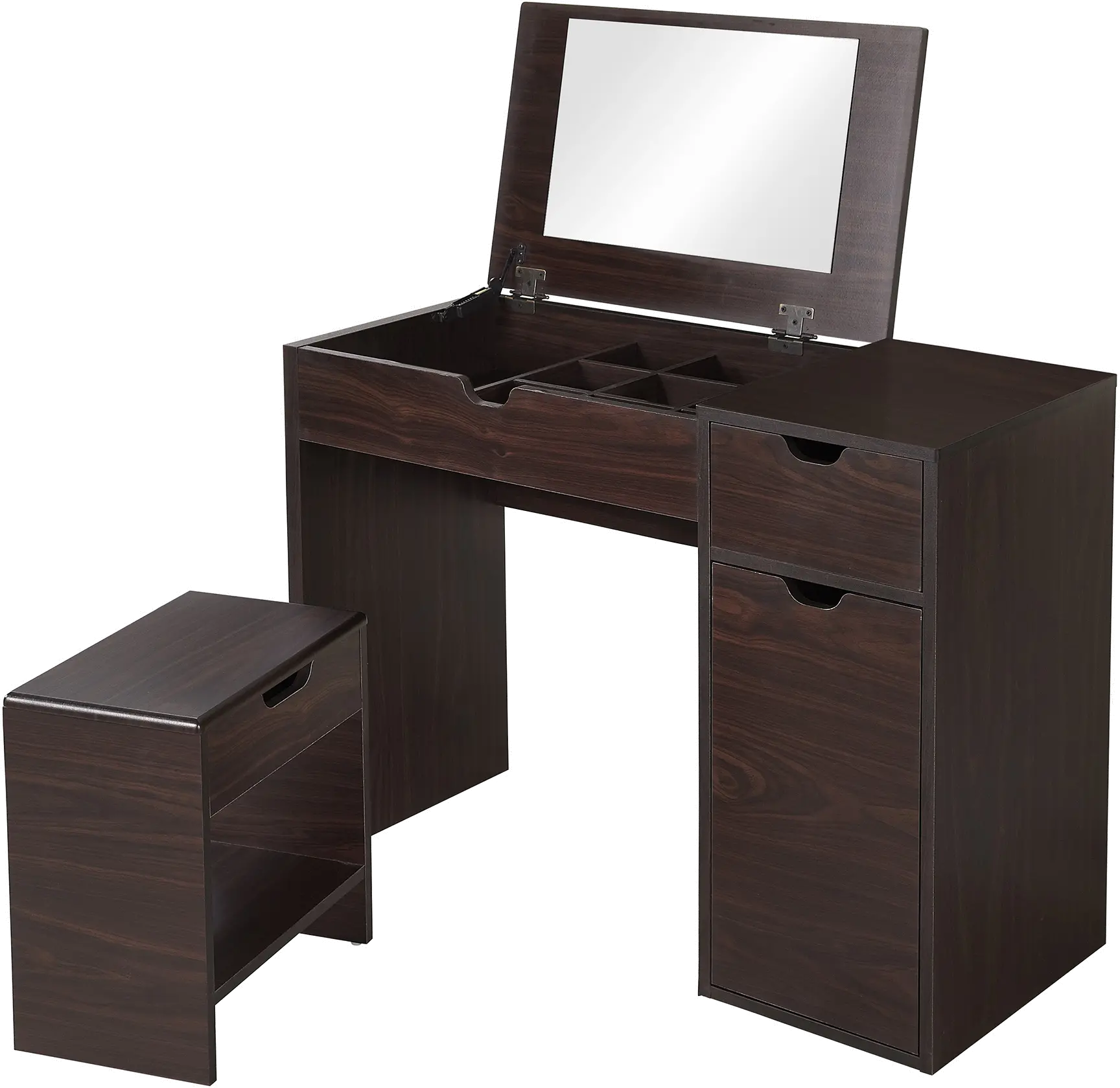 YNJ-317-4 Astro Walnut Brown 2 Piece Vanity Set-3