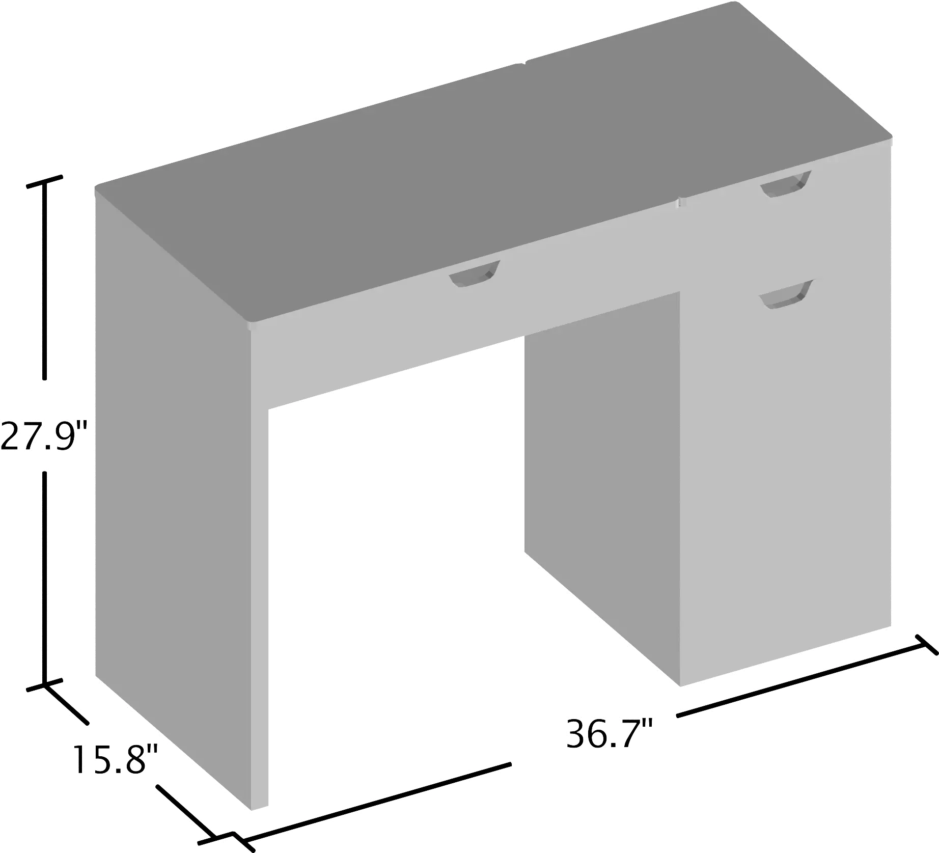 YNJ-317-4 Astro Walnut Brown 2 Piece Vanity Set-7