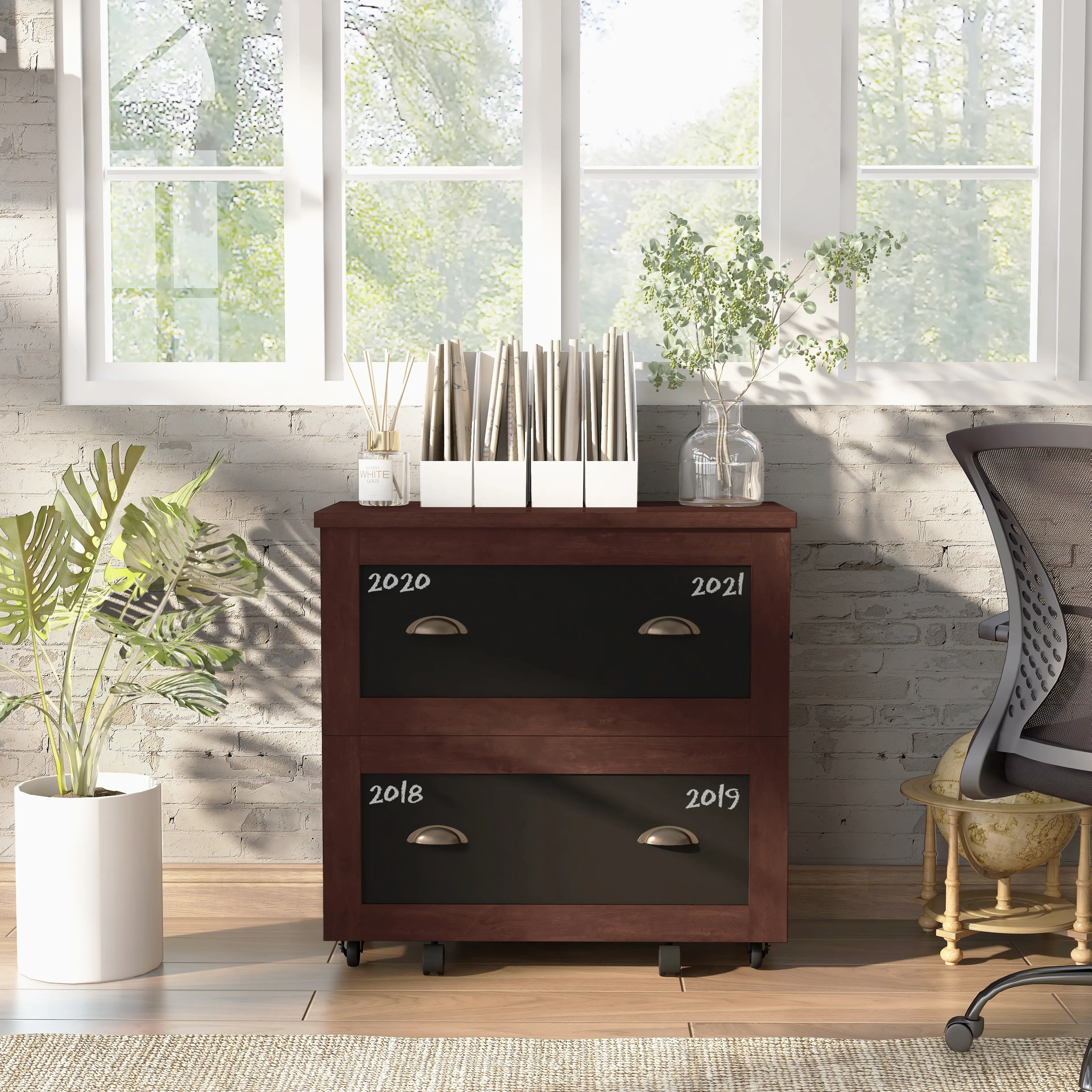 HFW-1650C6 Waterford Vintage Walnut 2-Drawer File Cabinet-2
