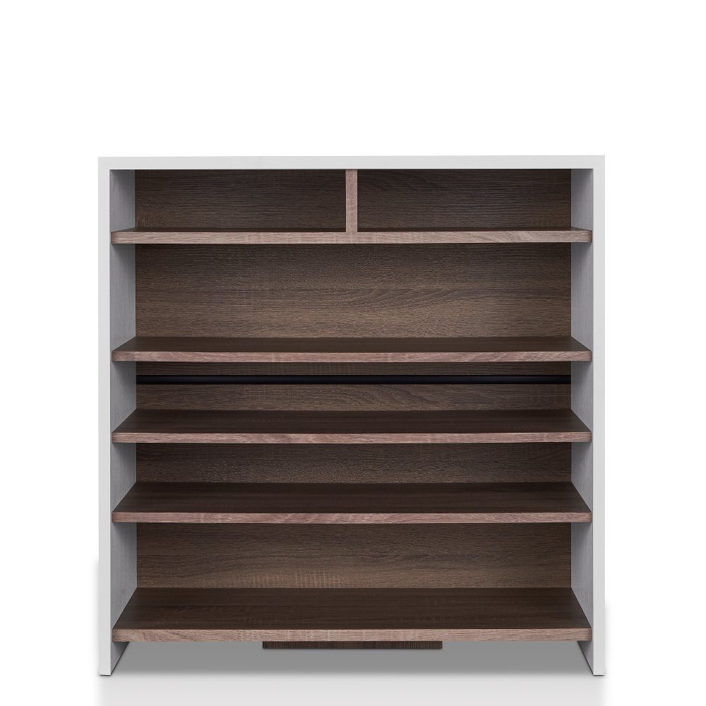 Soren White and Brown Shoe Rack