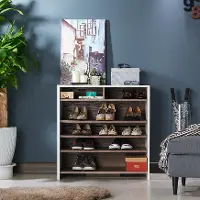 HFW-1765C2 Soren White and Brown Shoe Rack