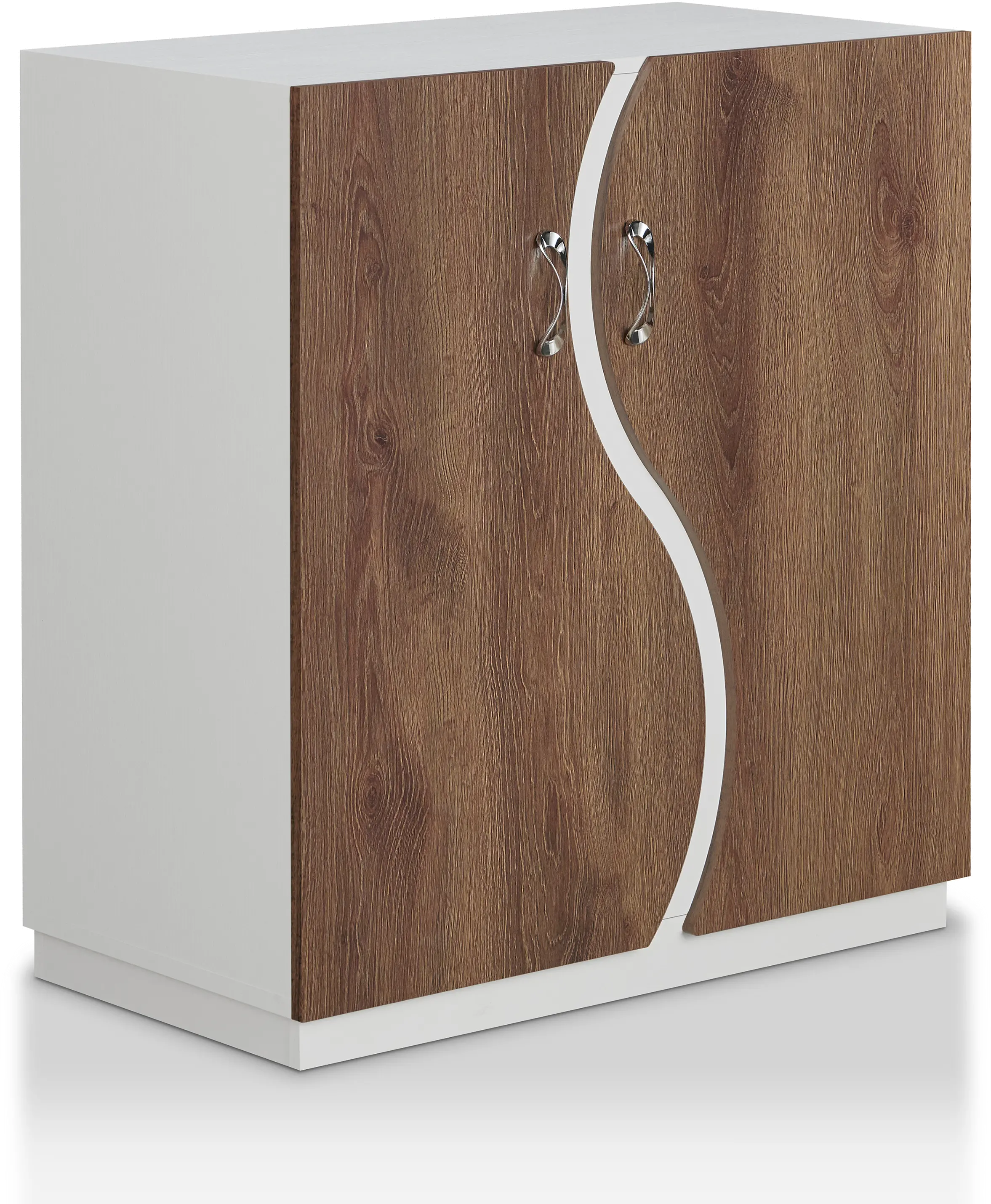 HFW-1861C2 Olivieri White and Brown Shoe Cabinet-1