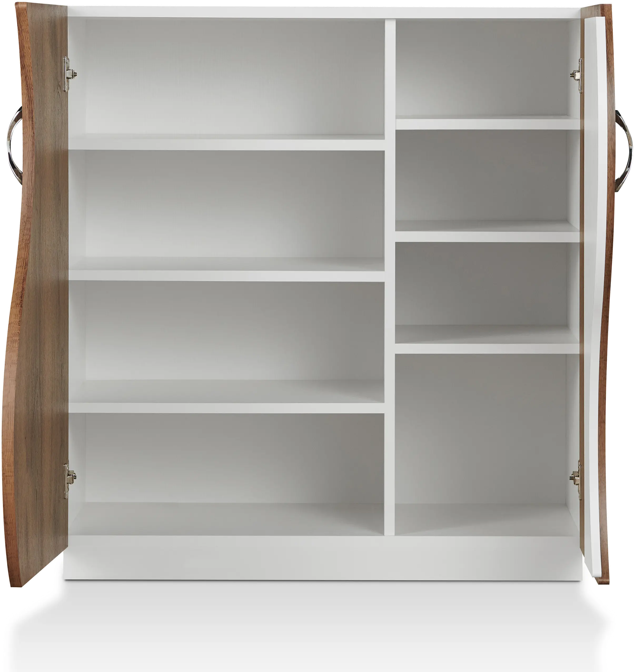 HFW-1861C2 Olivieri White and Brown Shoe Cabinet-4