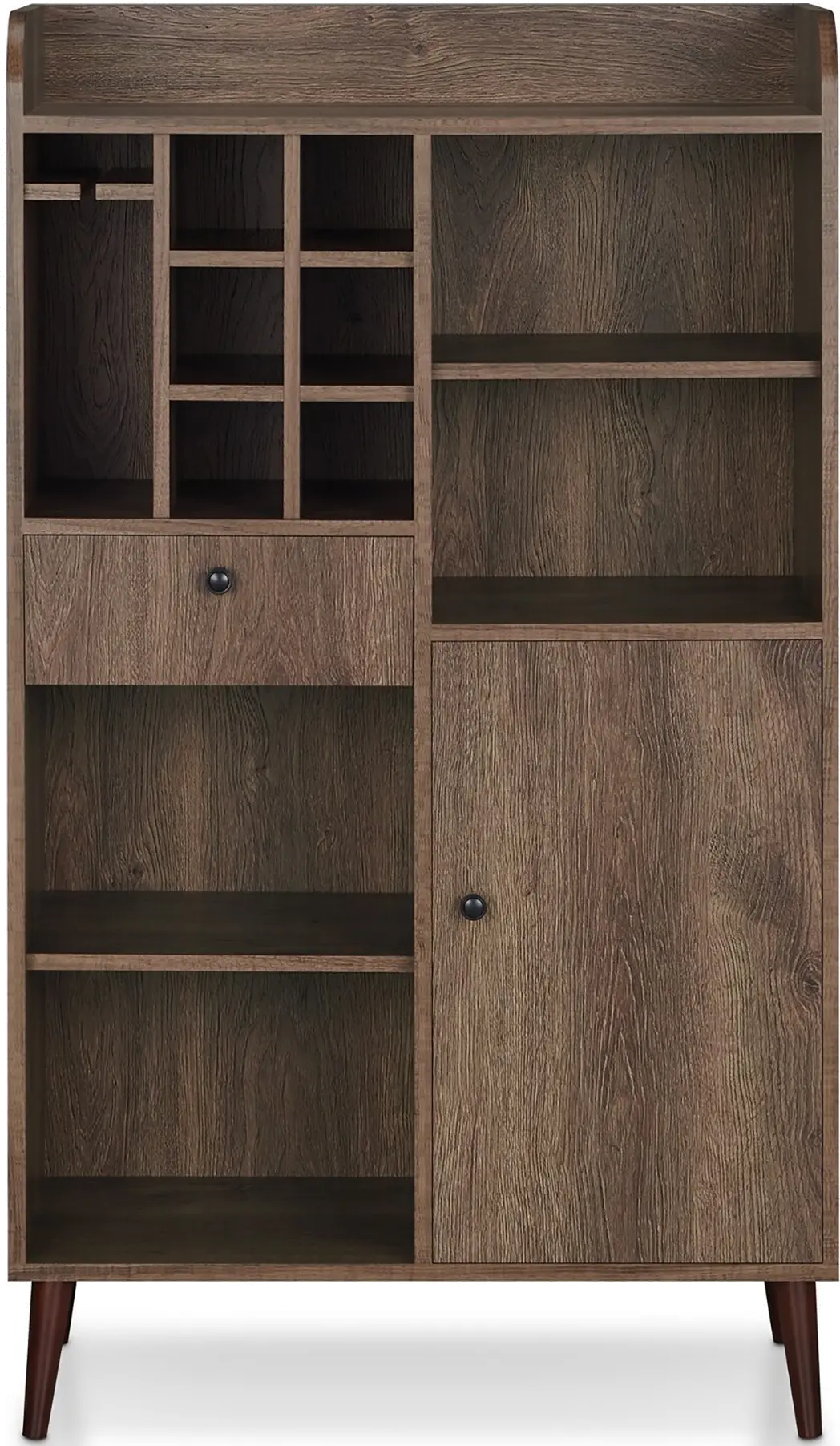 HFW-18700C21 Alzon Walnut Brown Multi-Storage Wine Rack-4