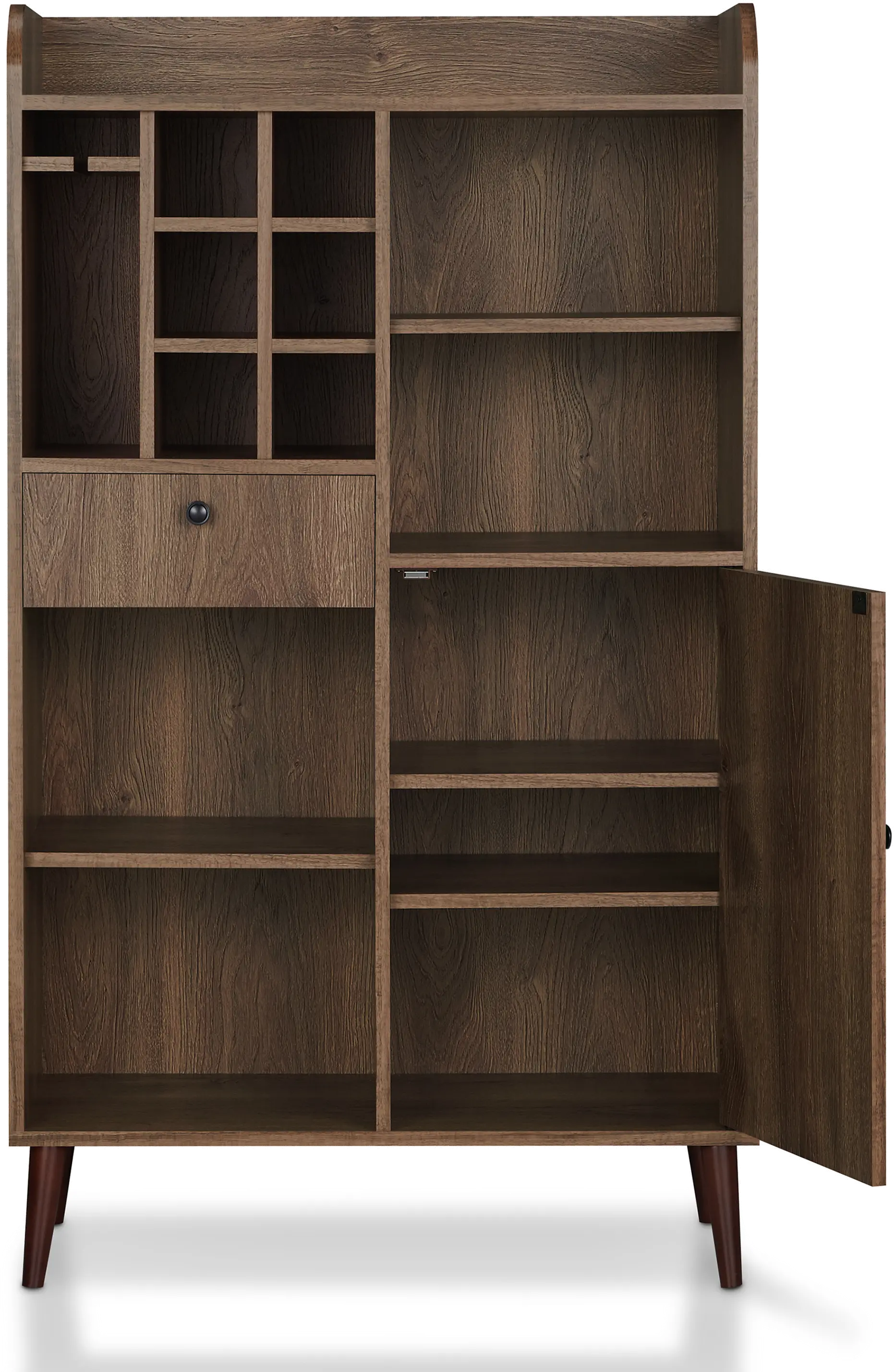 HFW-18700C21 Alzon Walnut Brown Multi-Storage Wine Rack-1