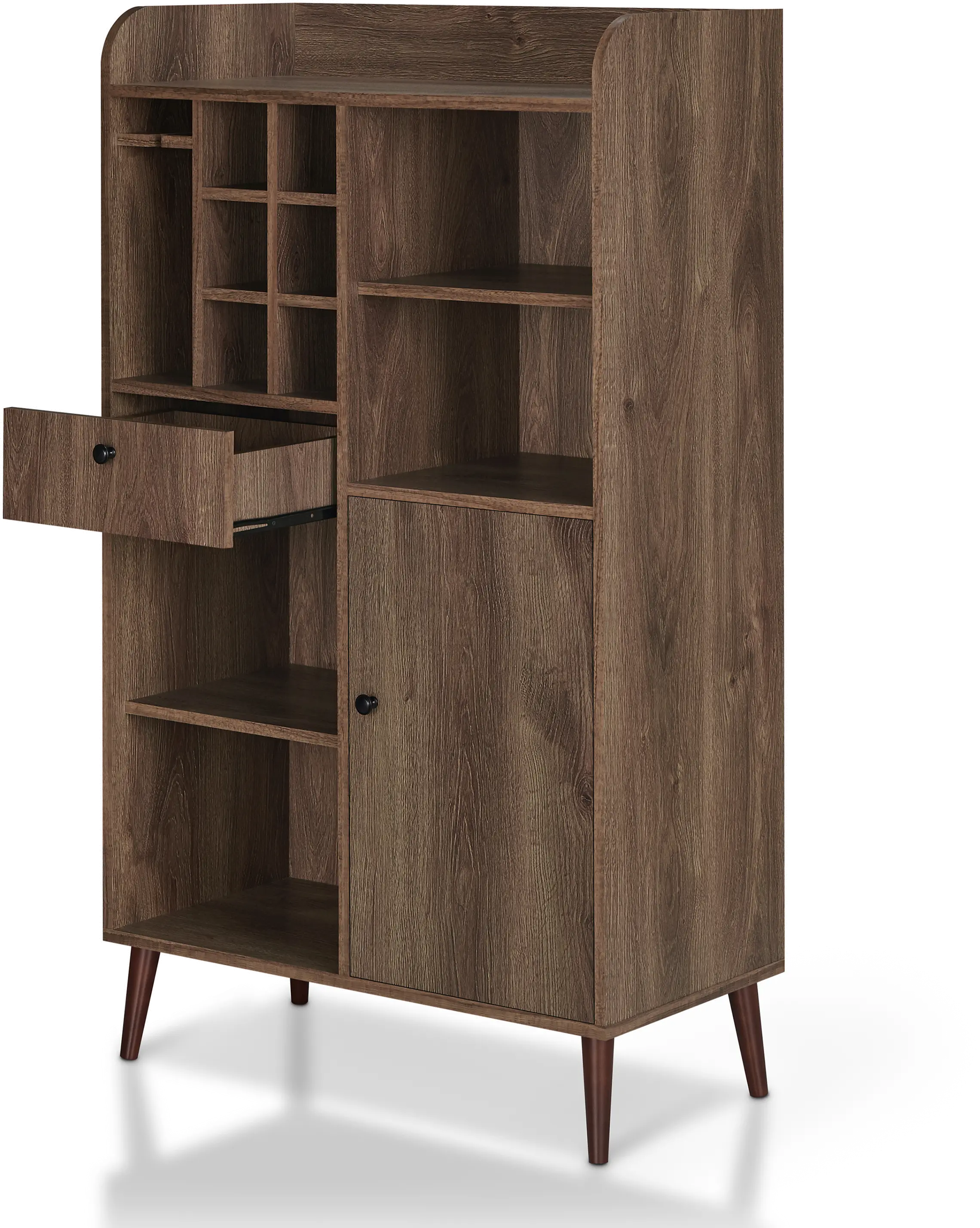 HFW-18700C21 Alzon Walnut Brown Multi-Storage Wine Rack-5