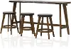 IDF-3129PT-4PK Belma Dark Brown 4 Piece Counter Height Dining Set