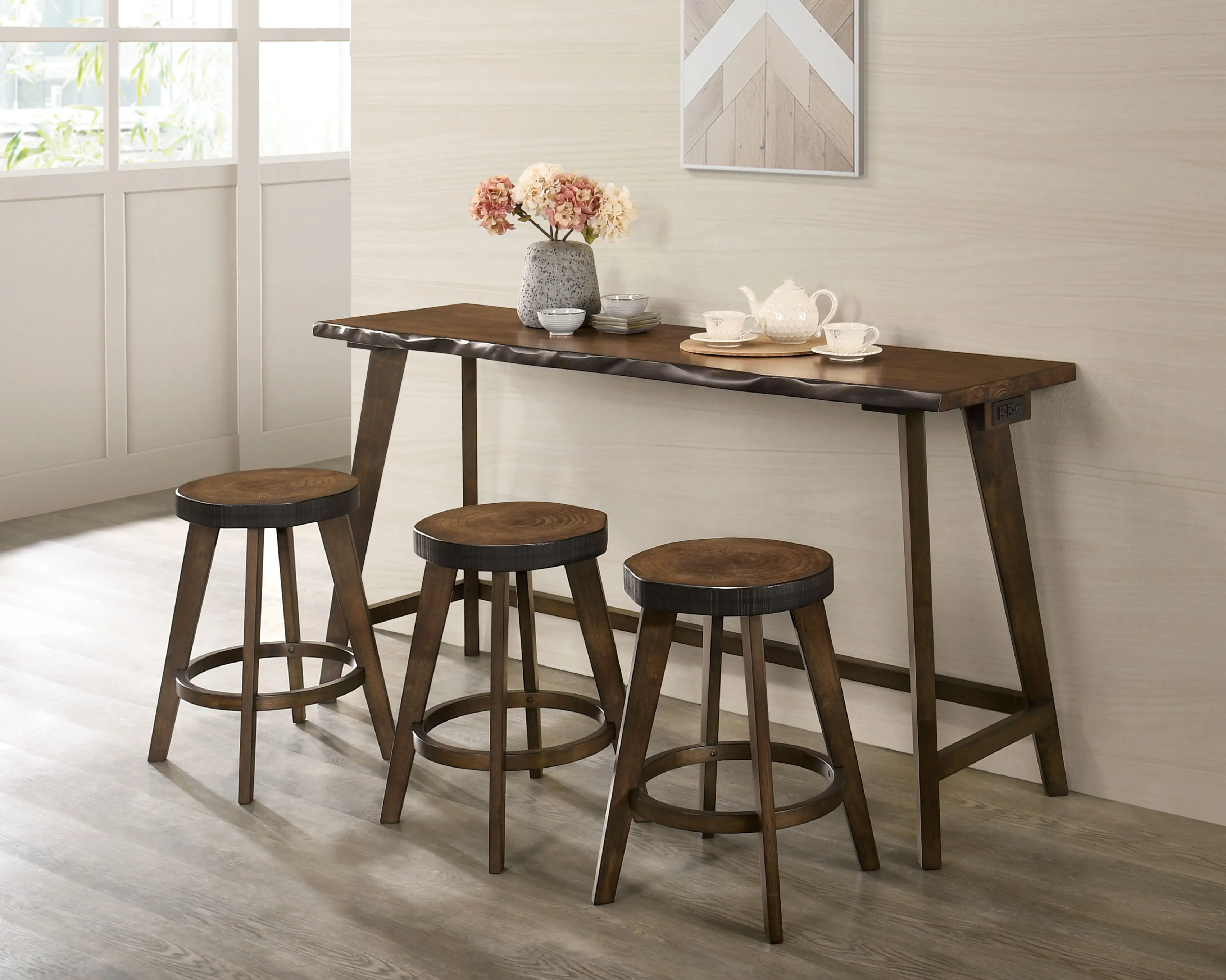 IDF-3129PT-4PK Belma Dark Brown 4 Piece Counter Height Dining Set-2