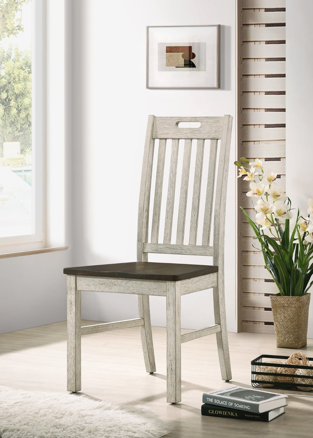 Kadda Antique White Dining Chair Set of 2