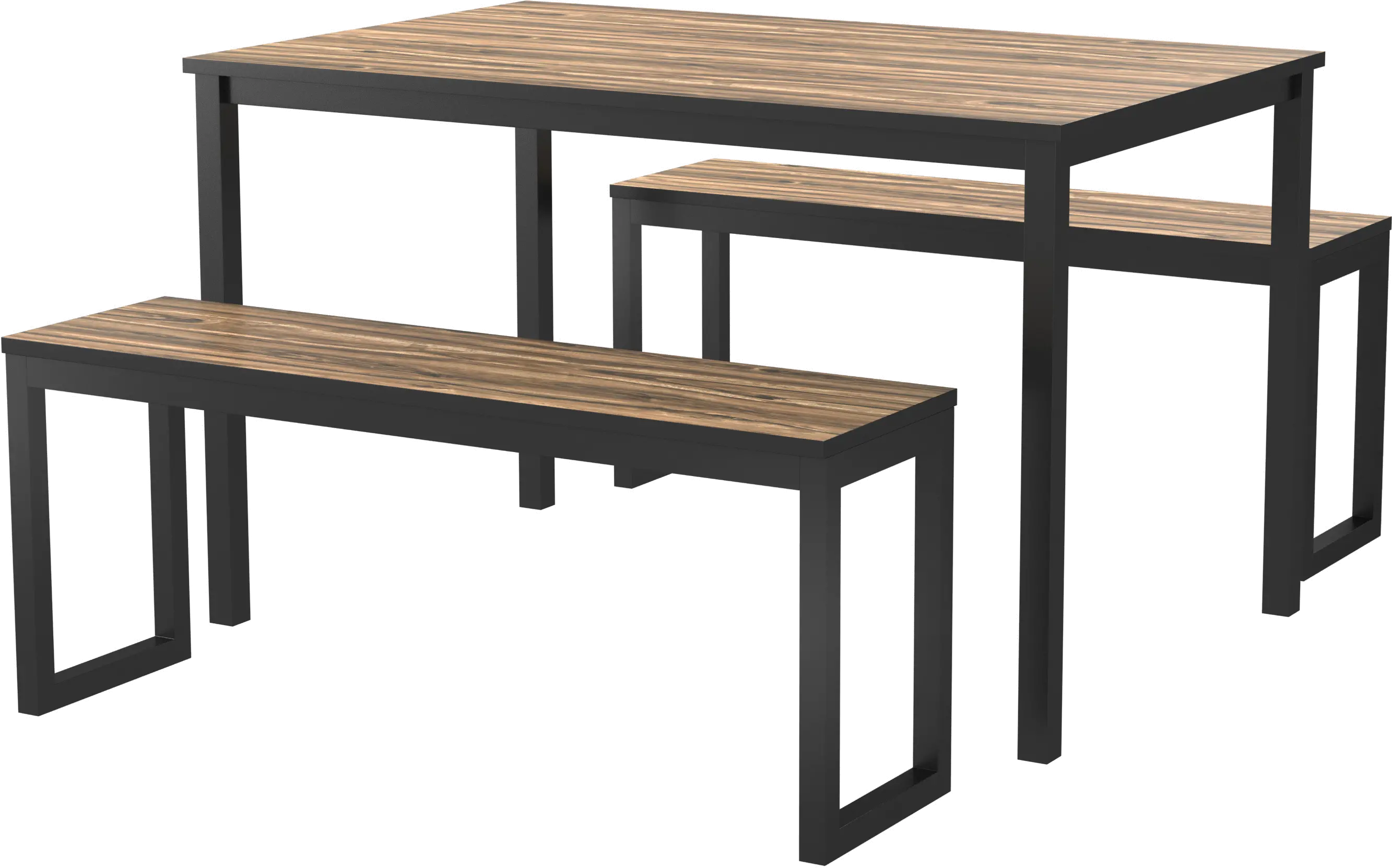 IDF3202A-T-3PK Caritina Walnut Brown 3 Piece Counter Height Dining Set-1