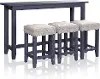 IDF-3474BL-PT-4PK Sabana Blue 4 Piece Counter Height Dining Set