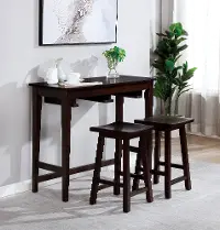 IDF3475EXPT3PK Elda Espresso Brown 3 Piece Counter Height Dining Set
