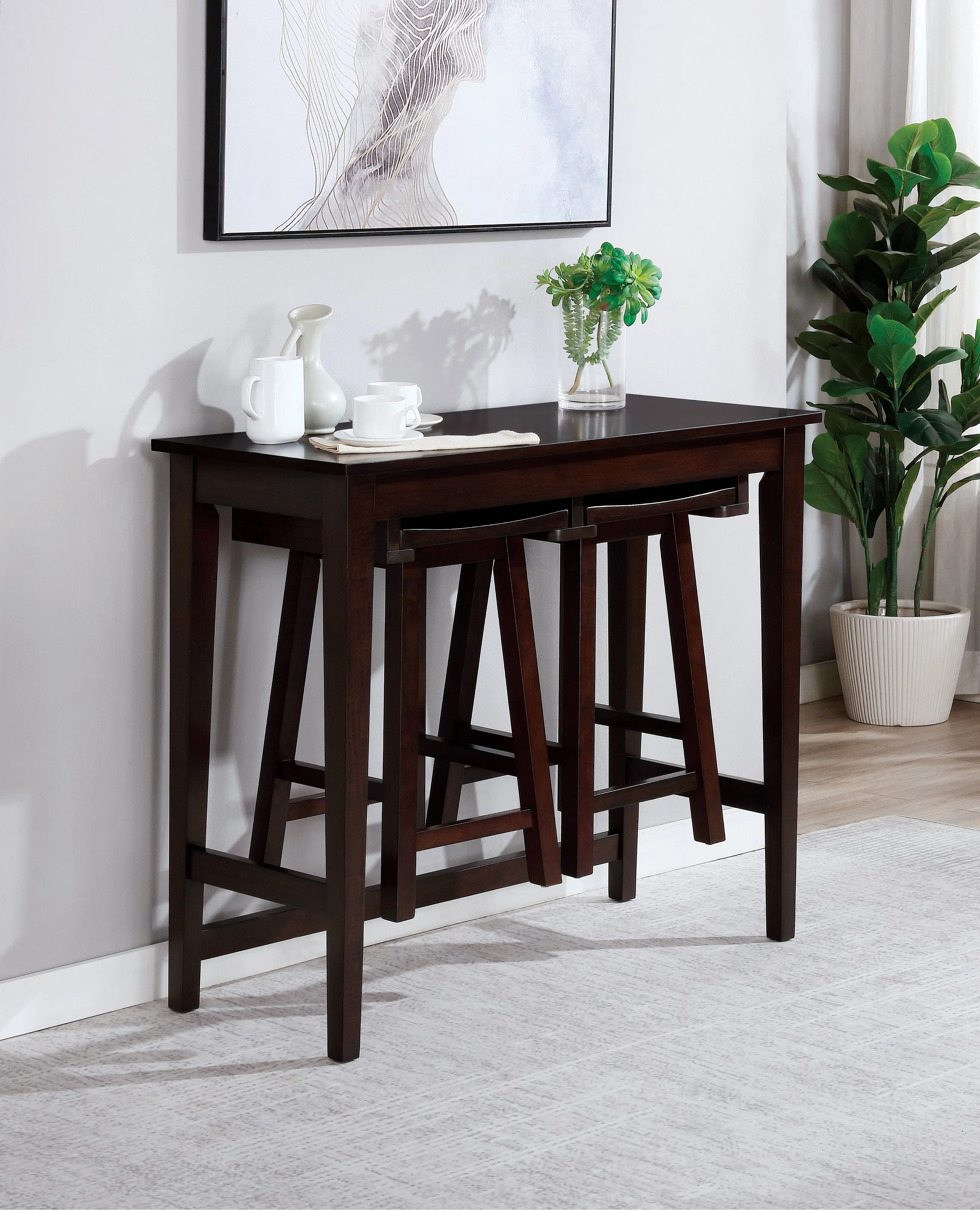IDF3475EXPT3PK Elda Espresso Brown 3 Piece Counter Height Dining Set-3