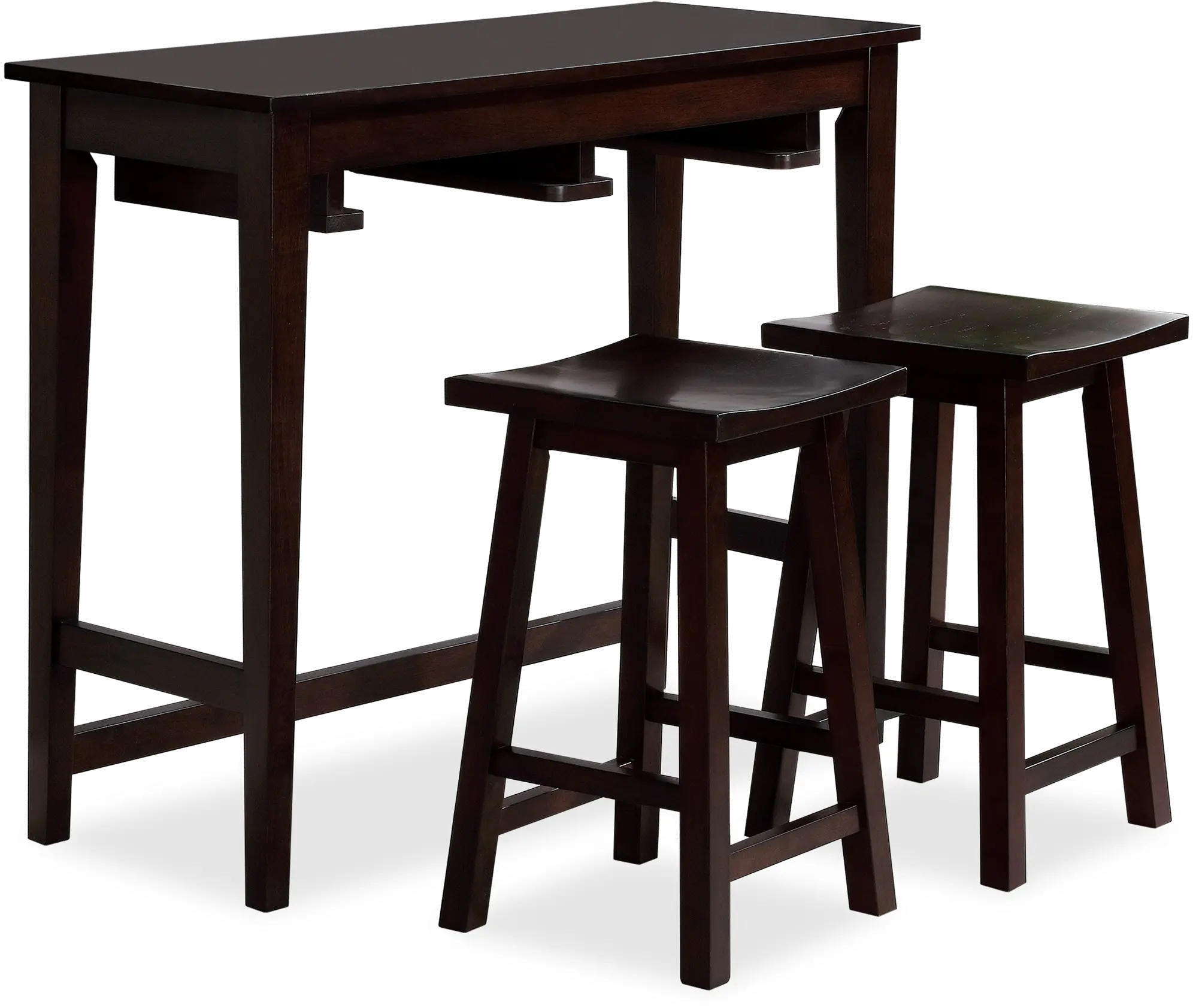 IDF3475EXPT3PK Elda Espresso Brown 3 Piece Counter Height Dining Set-1