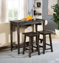IDF3475GYPT3PK Elda Dark Gray 3 Piece Counter Height Dining Set