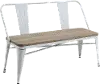 IDF-3529WH-BN Mayfield White Metal Dining Bench