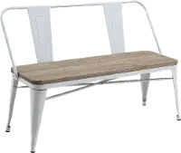 IDF-3529WH-BN Mayfield White Metal Dining Bench