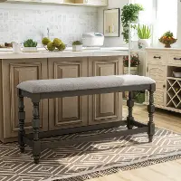 IDF-3979DG-PBN Weighton Dark Gray Counter Height Dining Bench