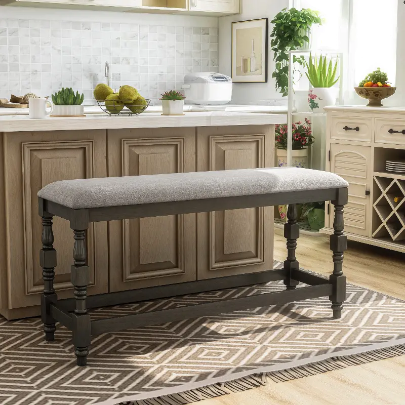 Weighton Dark Gray Counter Height Dining Bench