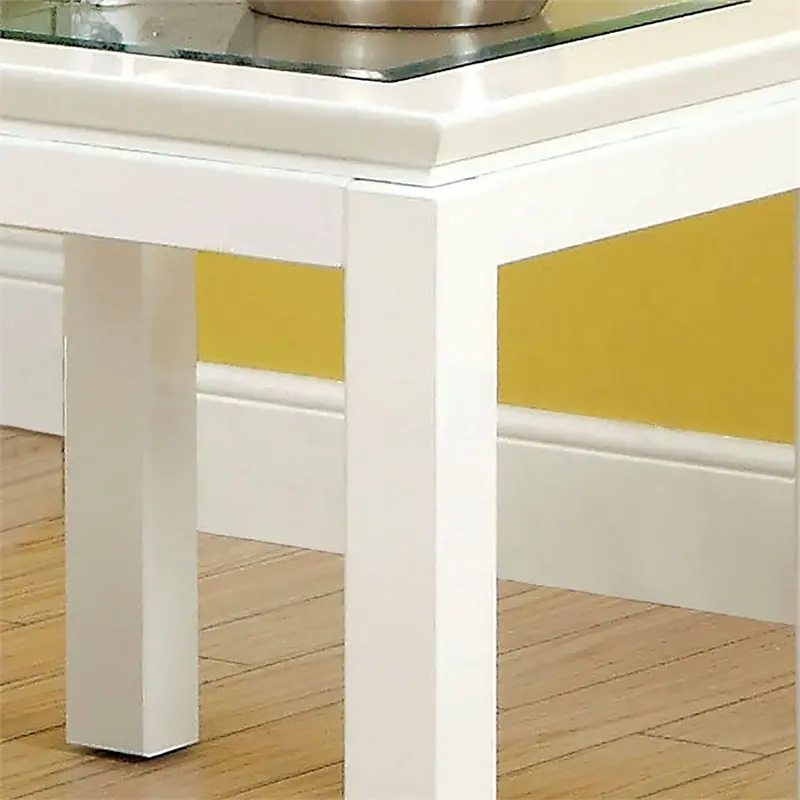 IDF-4238WH-E Kristof White End Table-3