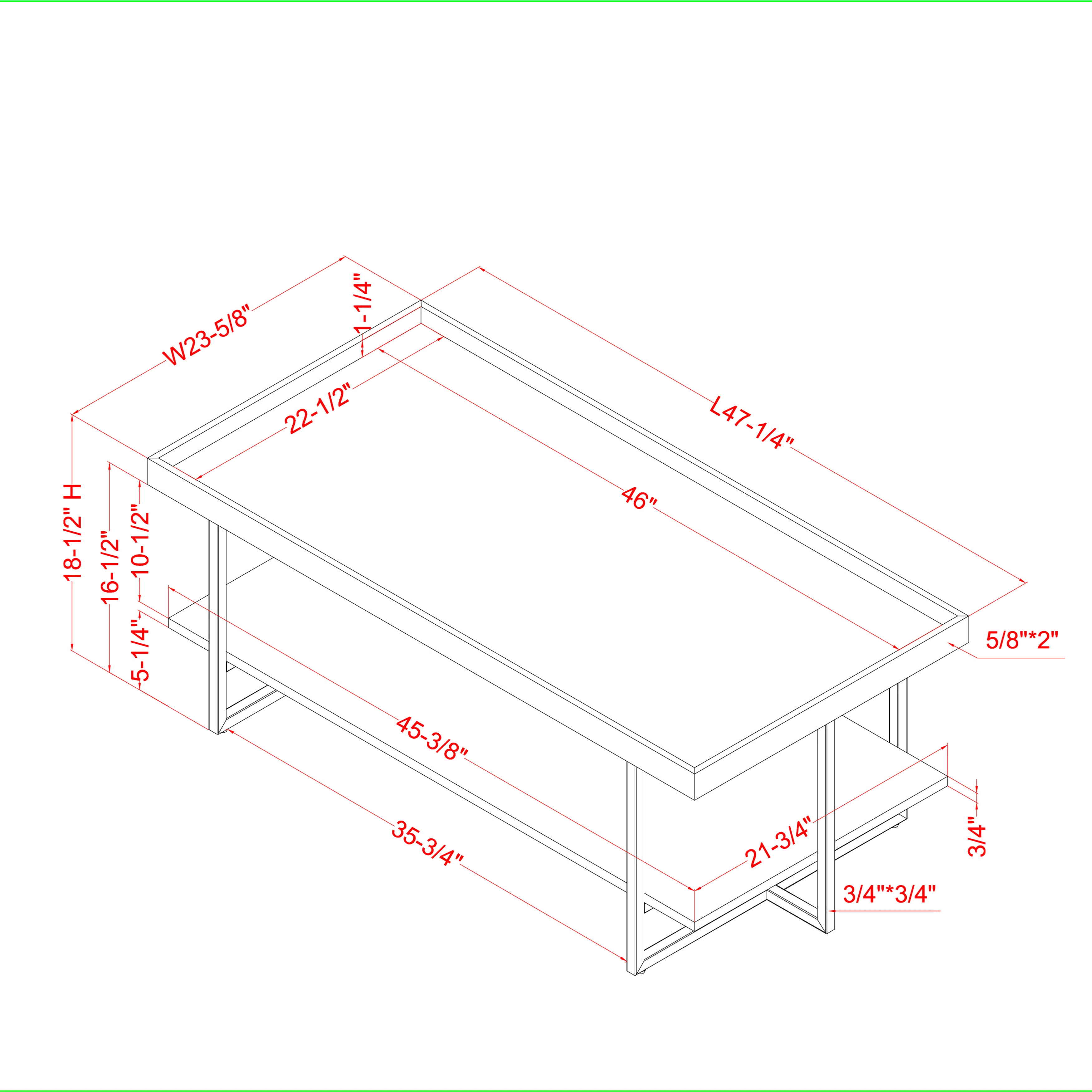 IDF-4344C Prakers Black Coffee Table-5
