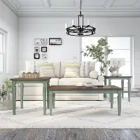 IDF-4388AB-3PK Condway Antique Blue 3 Piece Coffee Table Set