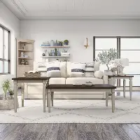 IDF-4388BW-3PK Condway Antique White 3 Piece Coffee Table Set