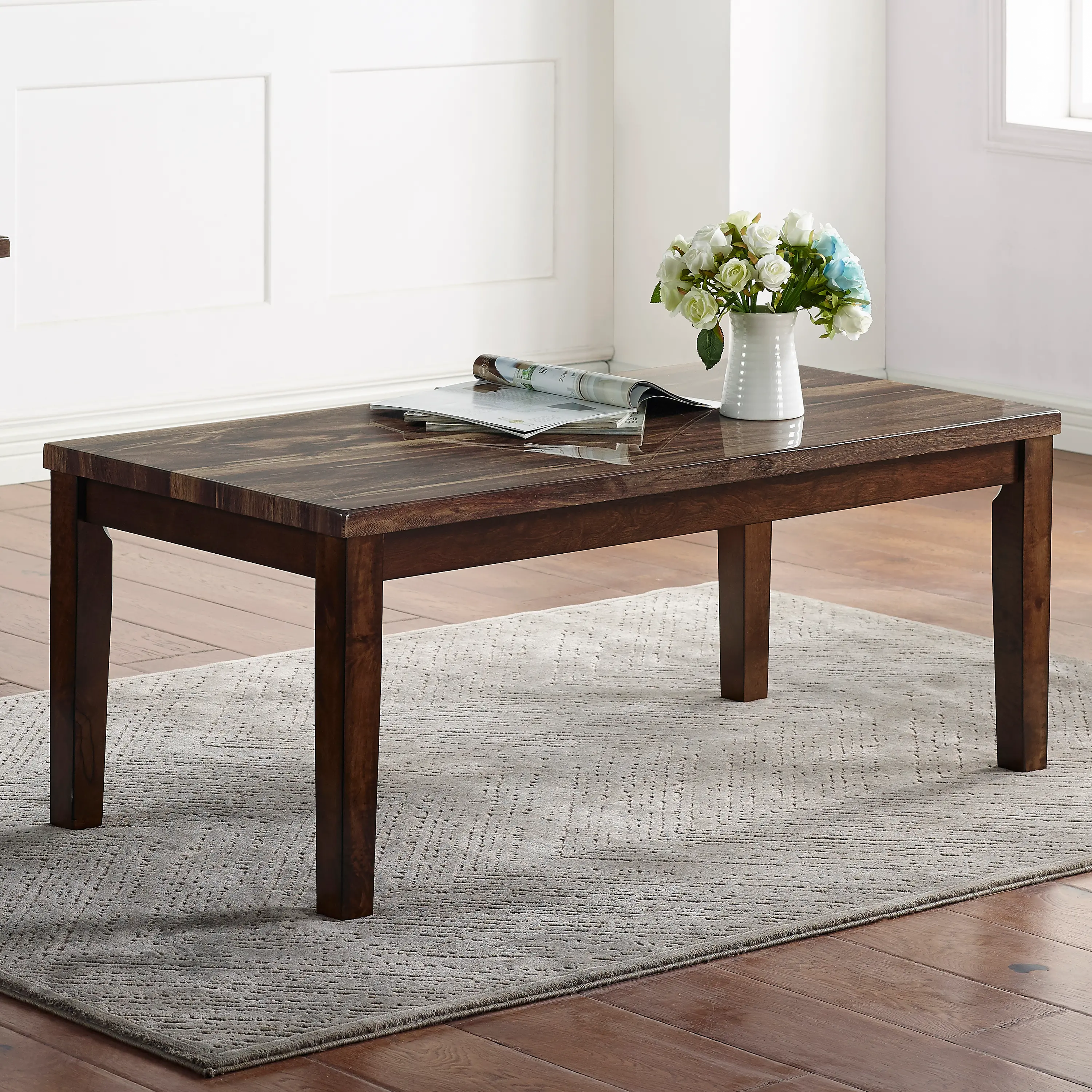 IDF-4389DK-3PK Korlyn Walnut Brown 3 Piece Coffee Table Set-2