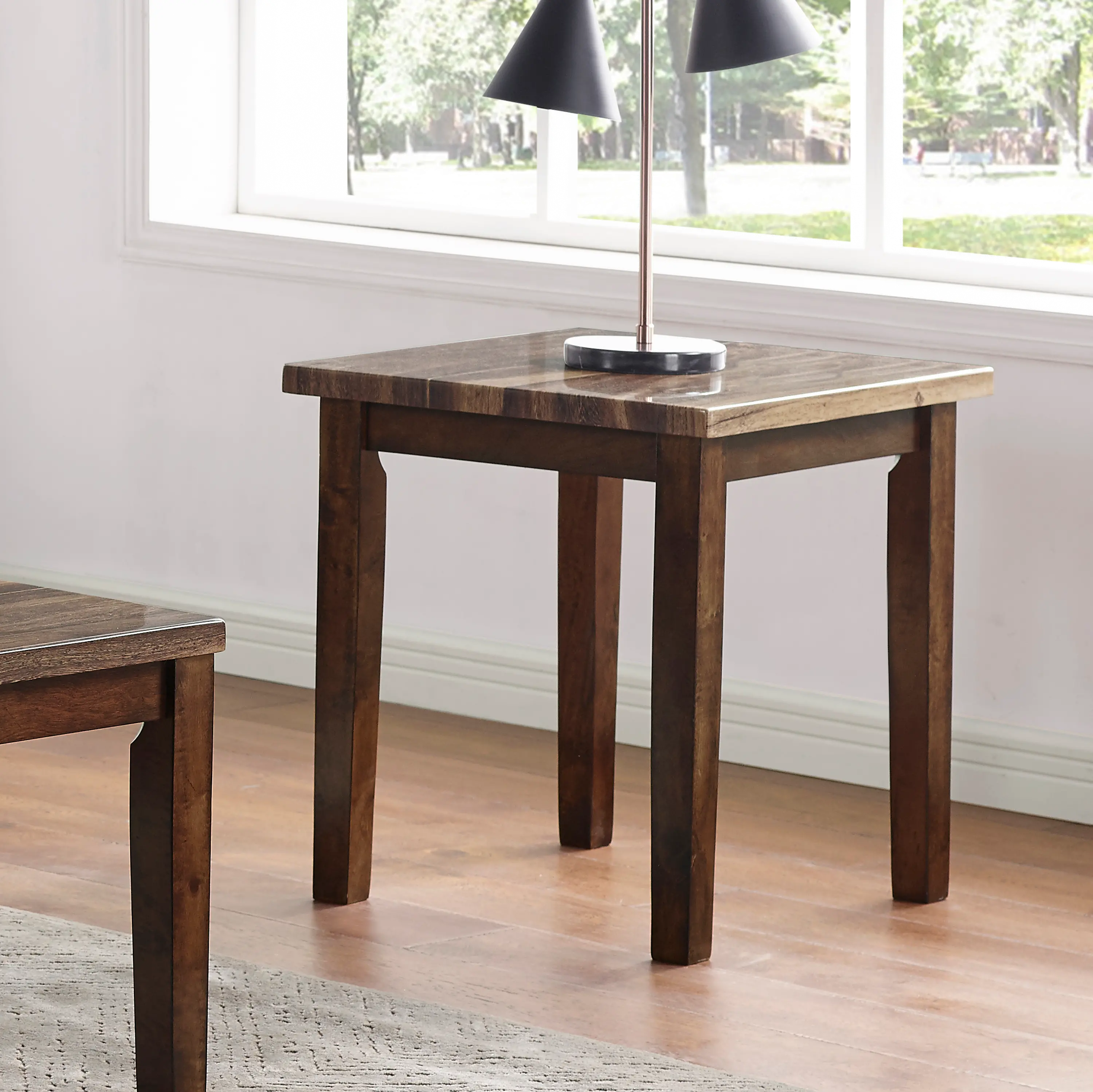 IDF-4389DK-3PK Korlyn Walnut Brown 3 Piece Coffee Table Set-3