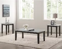 IDF-4389WH-3PK Korlyn White and Brown 3 Piece Coffee Table Set