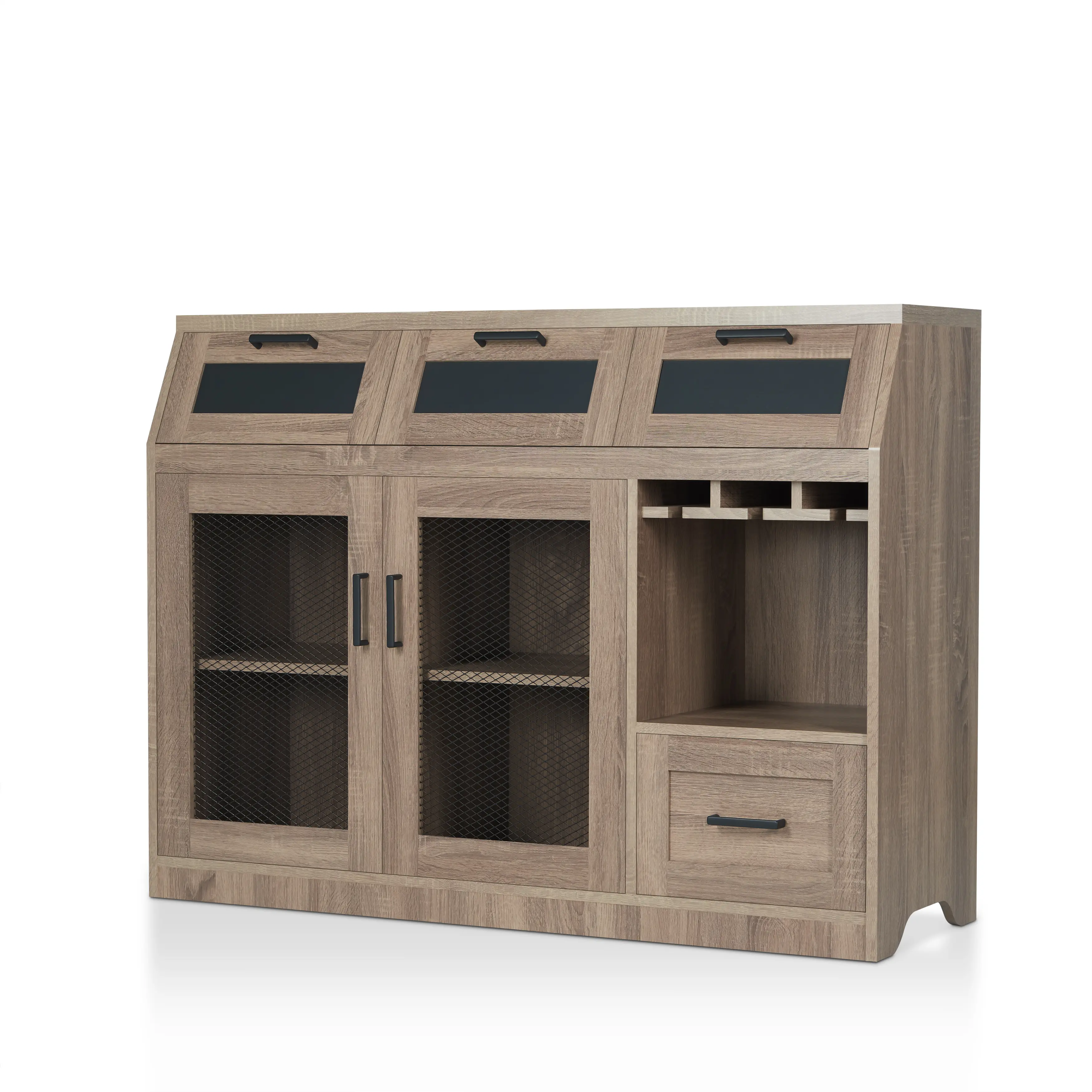HFW-1675C13 Coffman Brown Buffet with Wine Storage-4