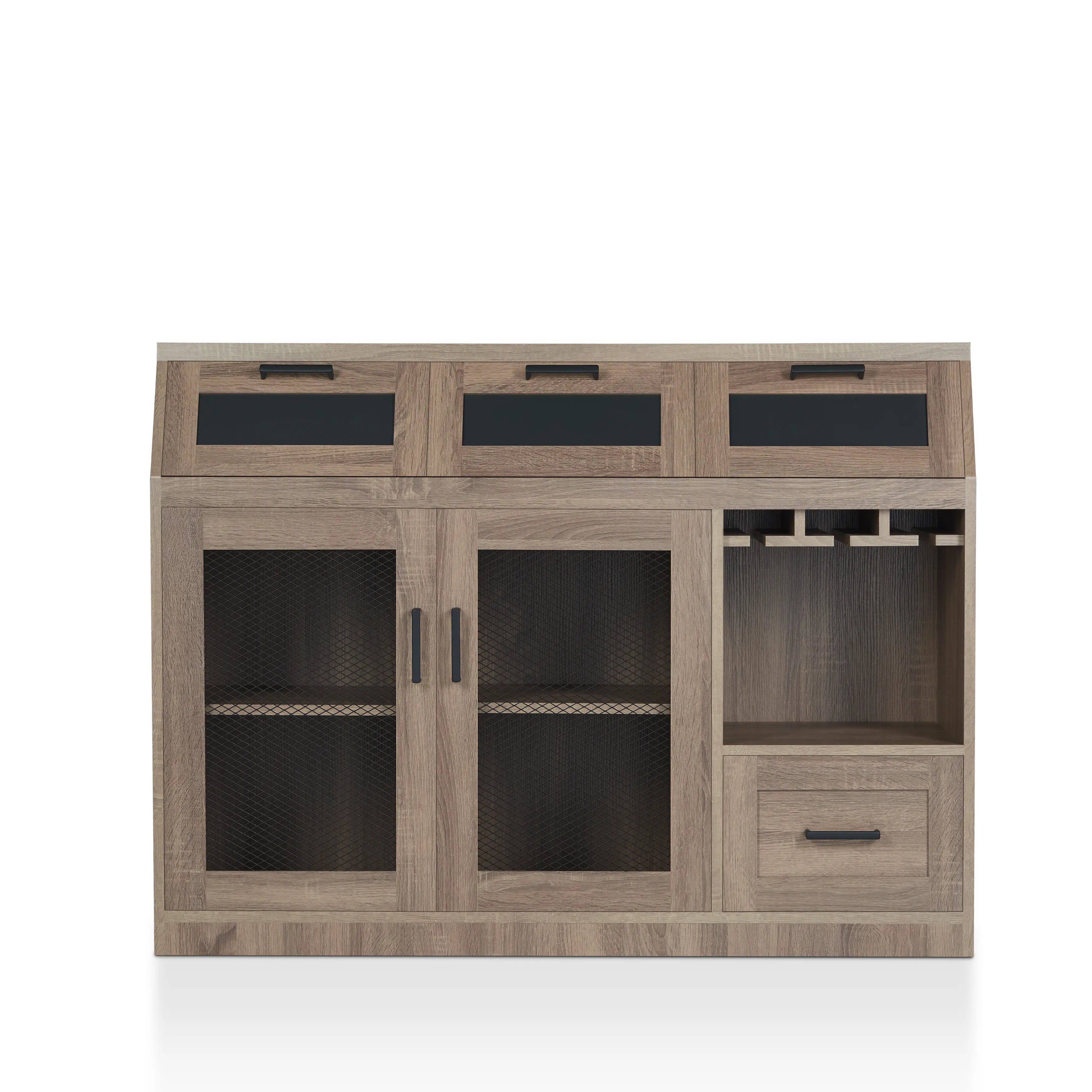 HFW-1675C13 Coffman Brown Buffet with Wine Storage-6