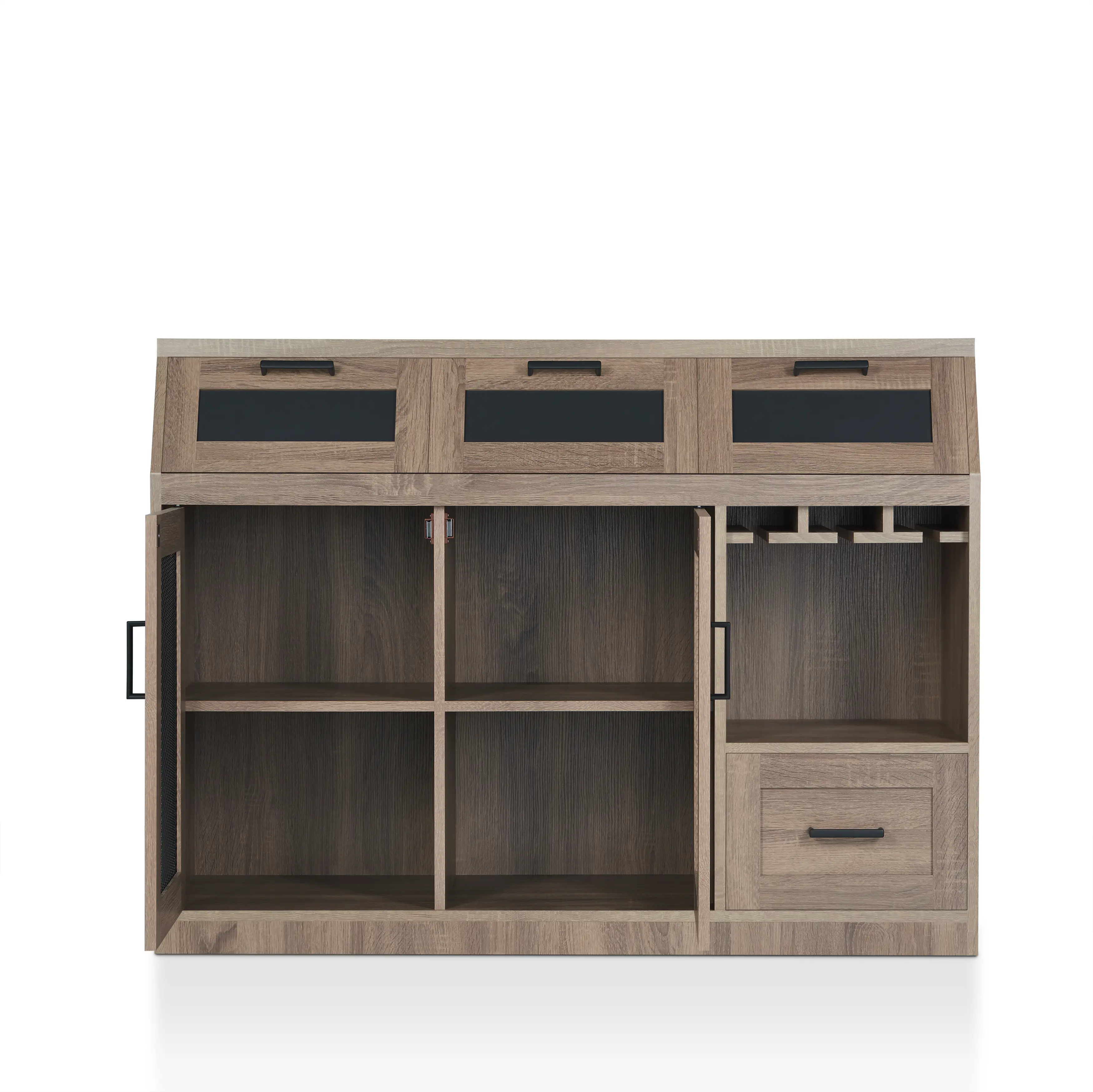 HFW-1675C13 Coffman Brown Buffet with Wine Storage-7