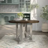 IDF-3184RT Kadda Antique White Round Dining Table