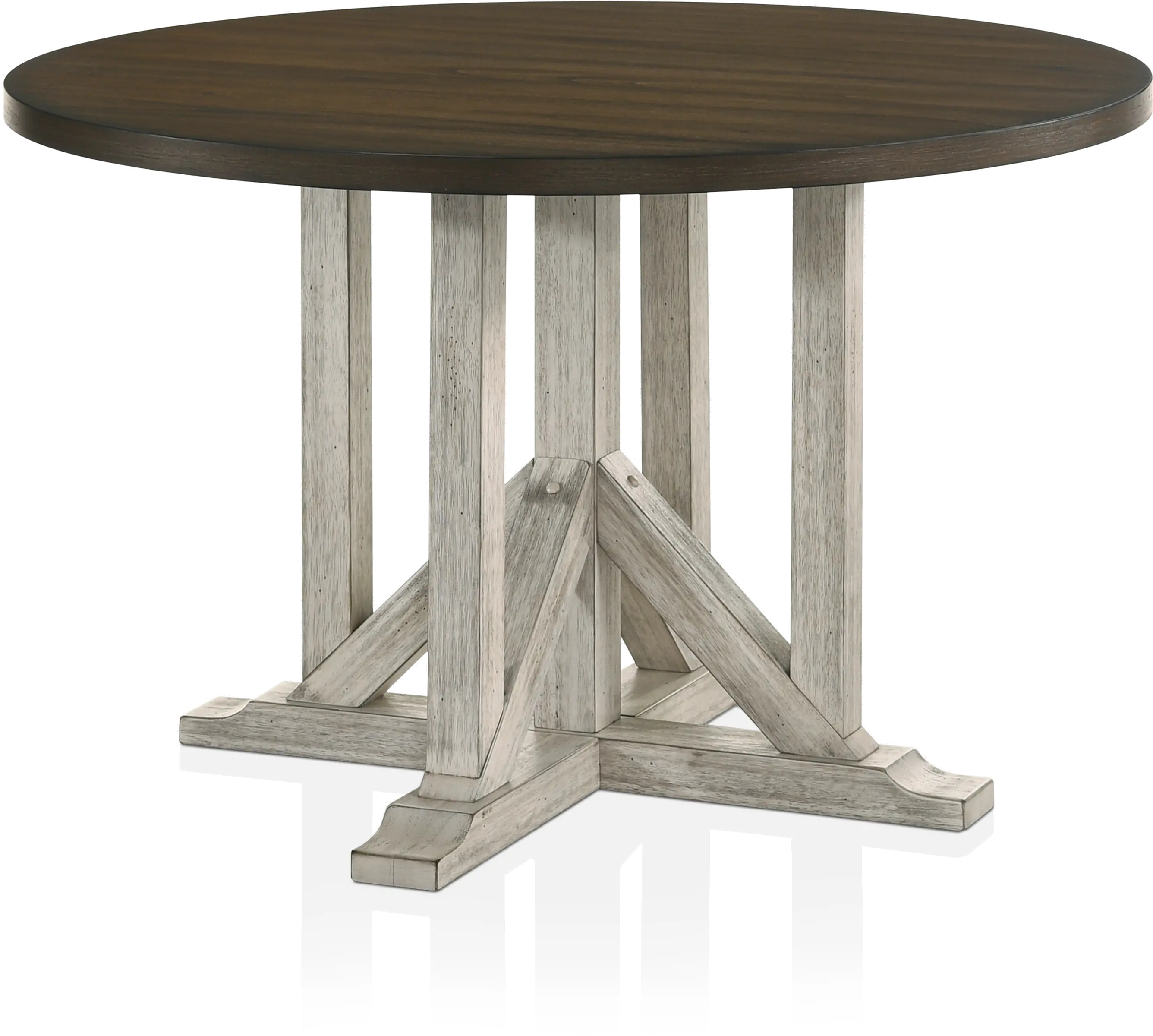 IDF-3184RT Kadda Antique White Round Dining Table-1