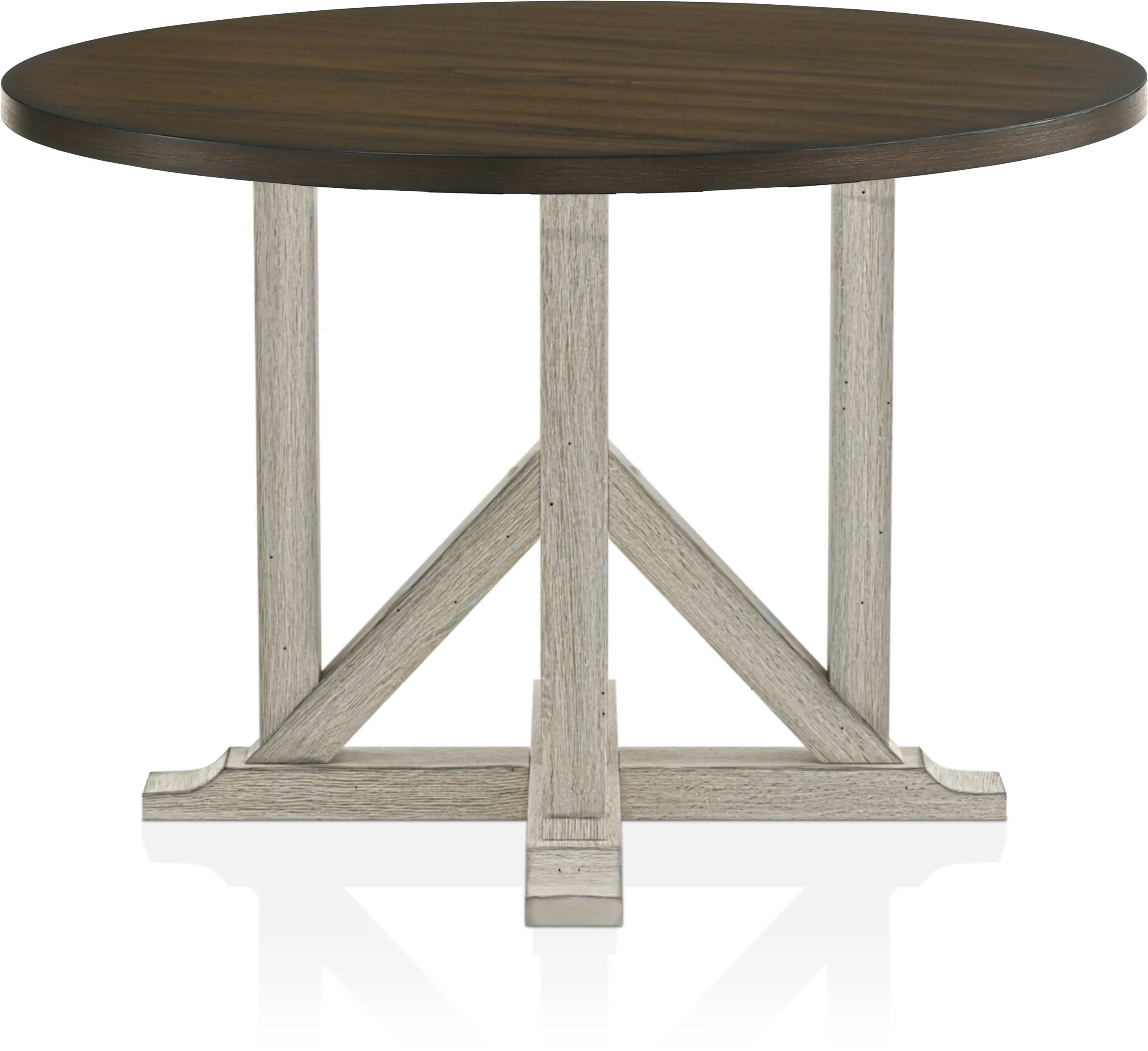 IDF-3184RT Kadda Antique White Round Dining Table-4
