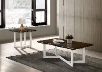 IDF-4142-2PC Krestian Oak and White Tables, 2 Piece Set
